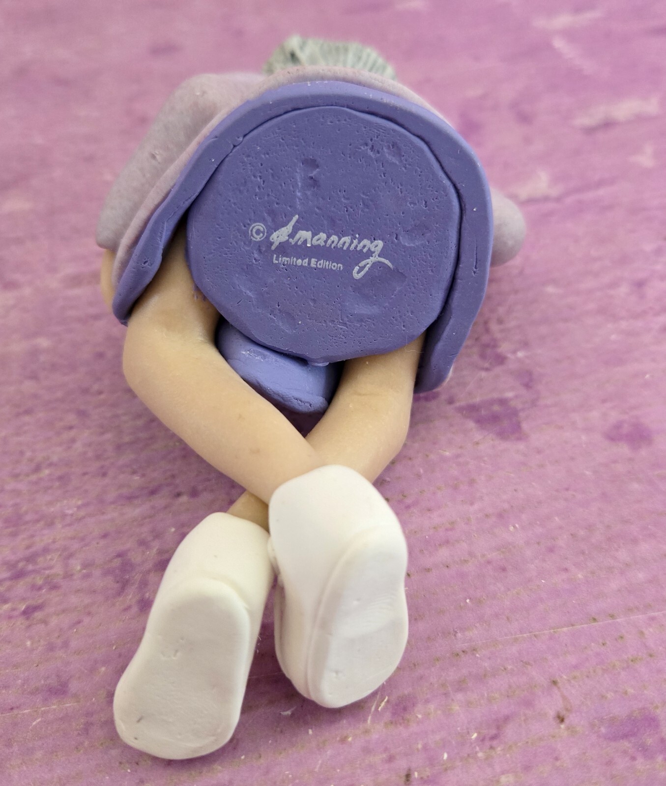 Diana Manning Shelf Sitter Figurine #1 Grandma Purple Vintage Collectible in Box