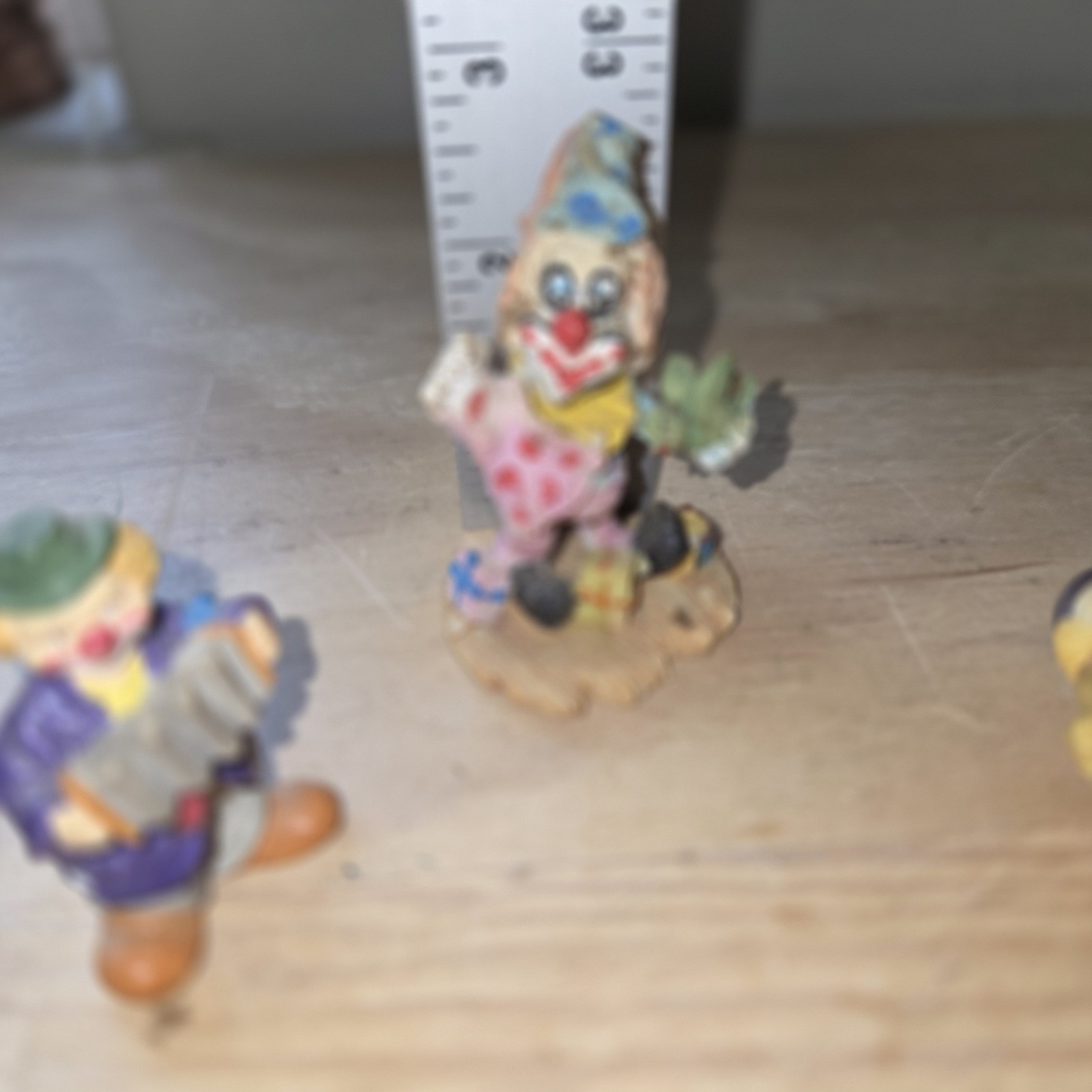 Vtg Circus Clowns Lot Of 6. 1-2 Inches Tall