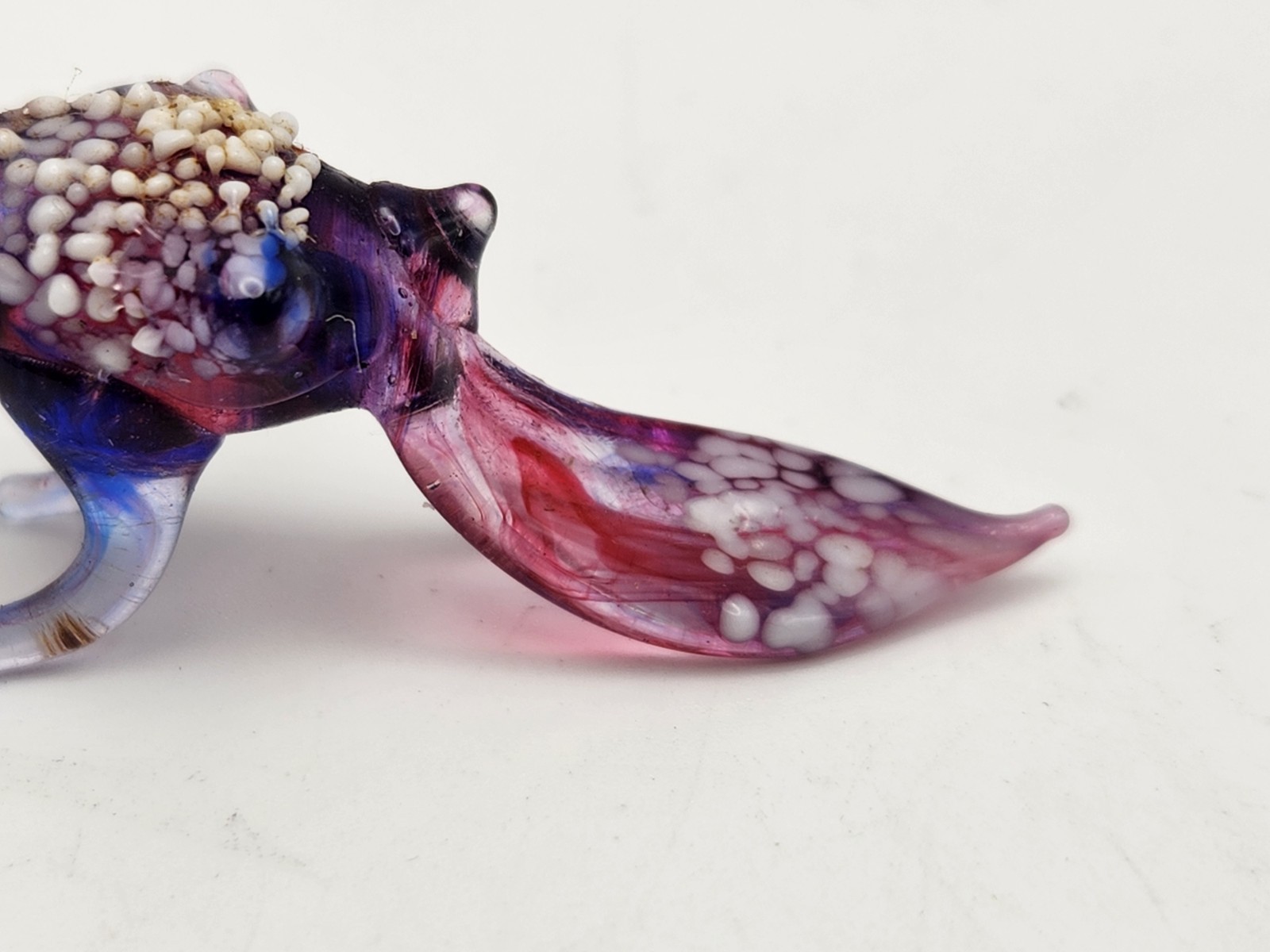 Handmade Art Glass Peacock Bird Lampwork Miniature Colorful Art Animals
