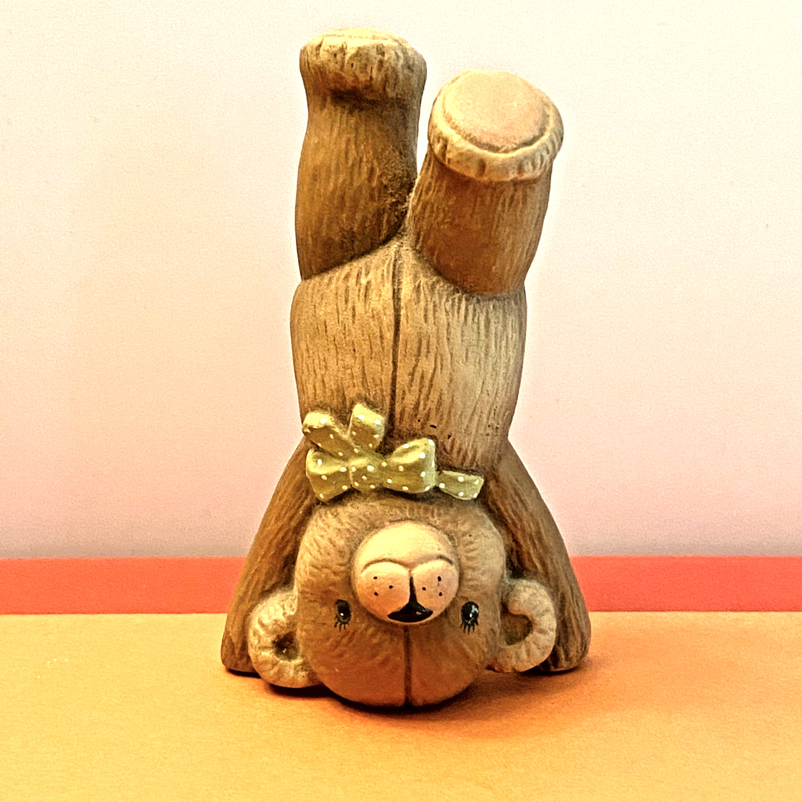 Vintage 1982 Tumbling Teddy Bear Figurines Nursery Child Decor Enesco Lucy & Me