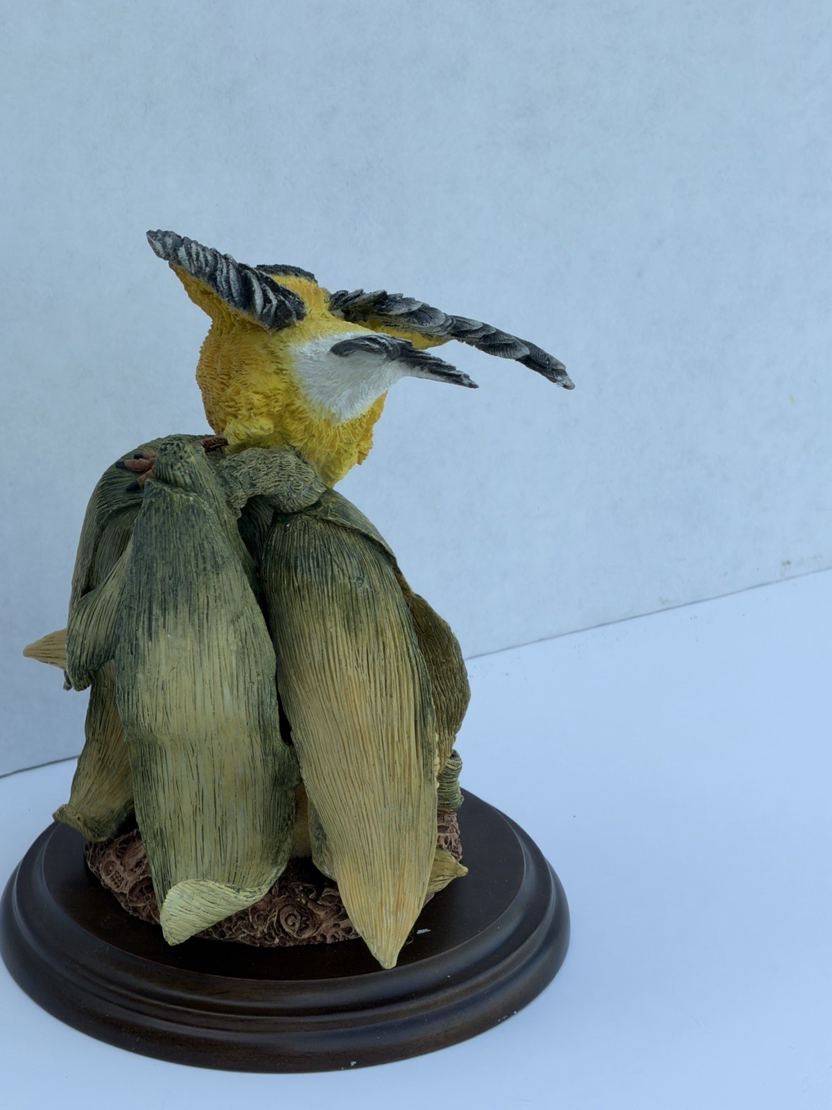 DEFECTIVE Stratford Collection Goldfinch Bird On Corn Hand Painted Vinta G3D