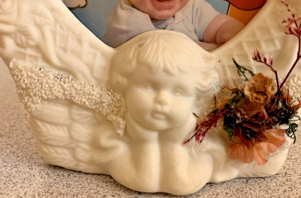 Picture Frame Figurine of Angelic Baby Boy / Girl for Baptism or Christening