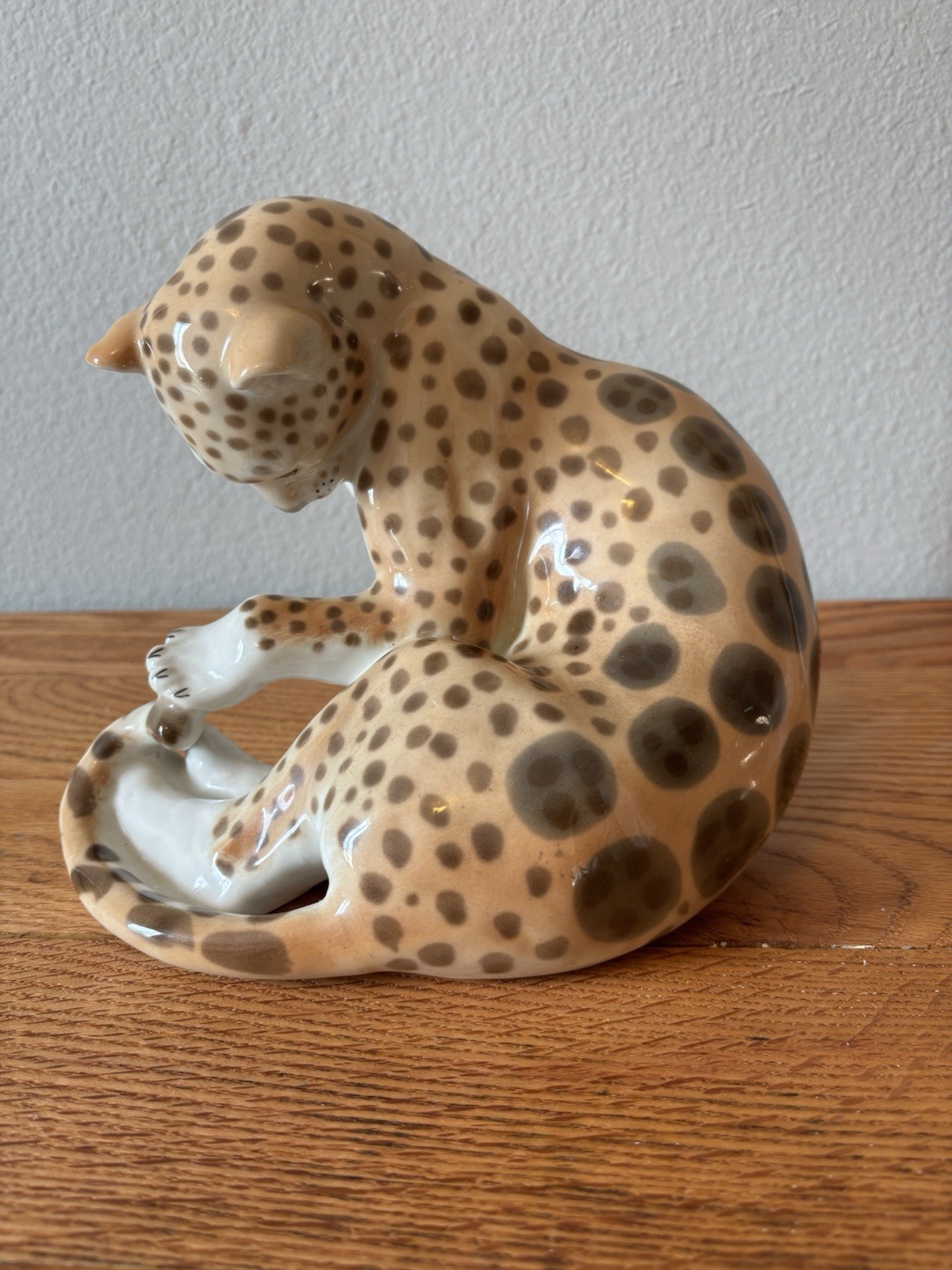 Lomonosov Porcelain Figurine USSR ERA (RARE) Large Cheetah and Cub Set – Vintage