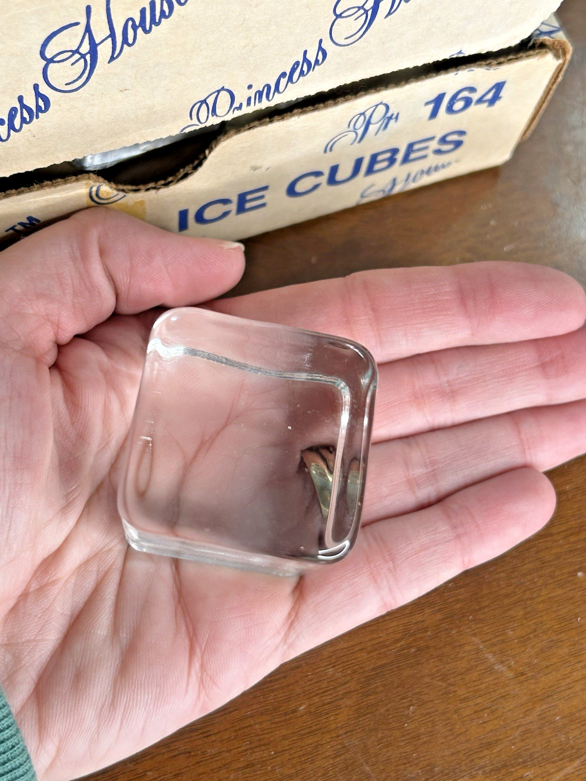 Vintage Princess House #164 Crystal Ice Cubes 1-1/4″ Set Of 6 w/box