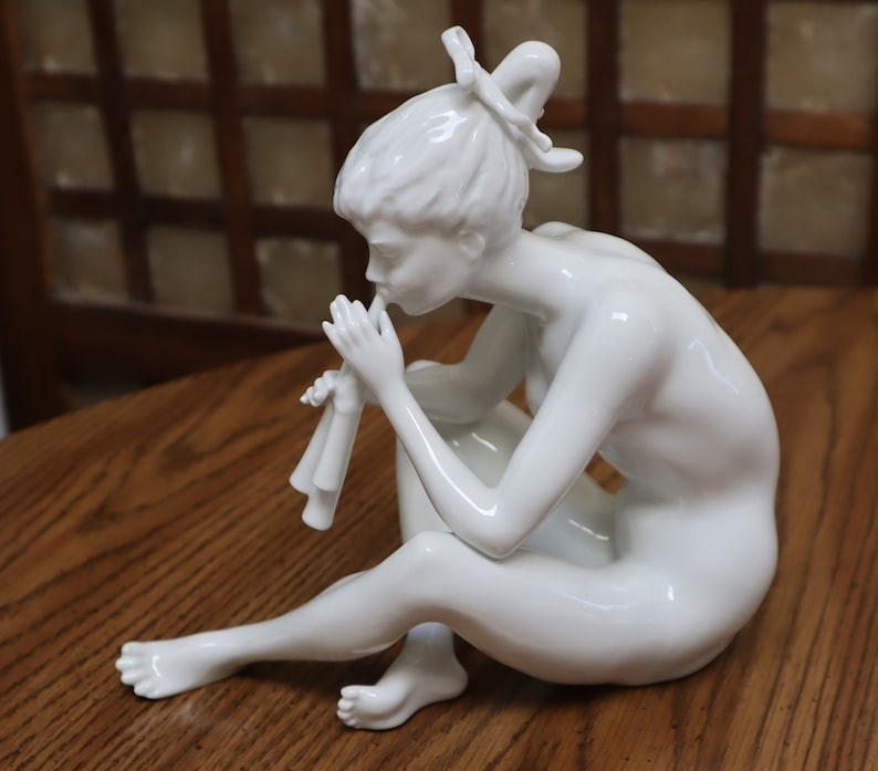 Vintage Kaiser Nude Playing Flute German Figure No 385