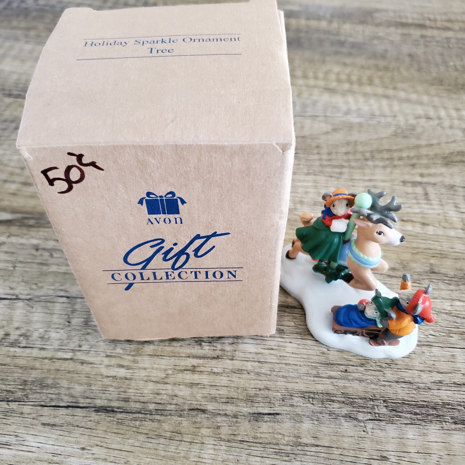 Avon Vintage Figurine Christmas Reindeer Mouse Kathy Jeffers