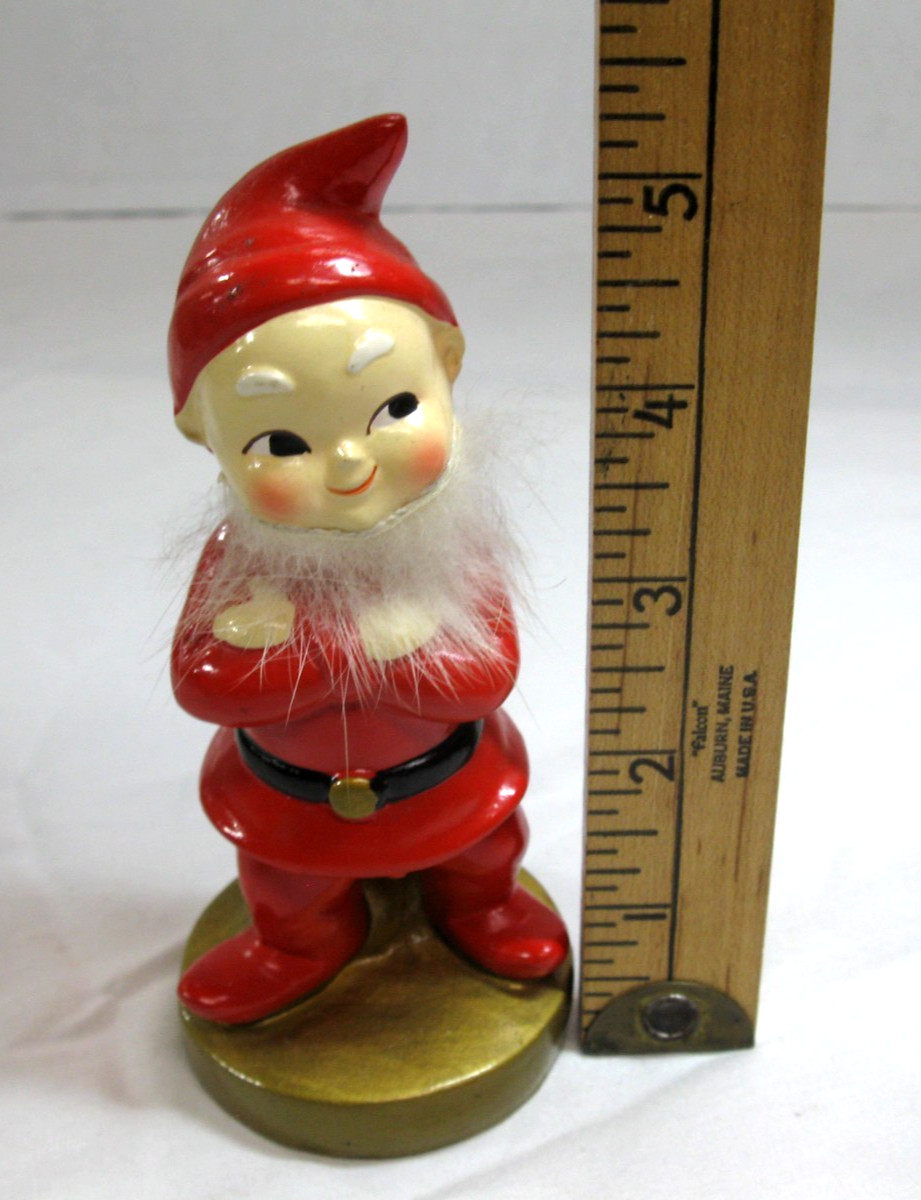 Gnome Pixie Elf Figure with Arms Crossed Ceramic Vintage 5.5″ Tall