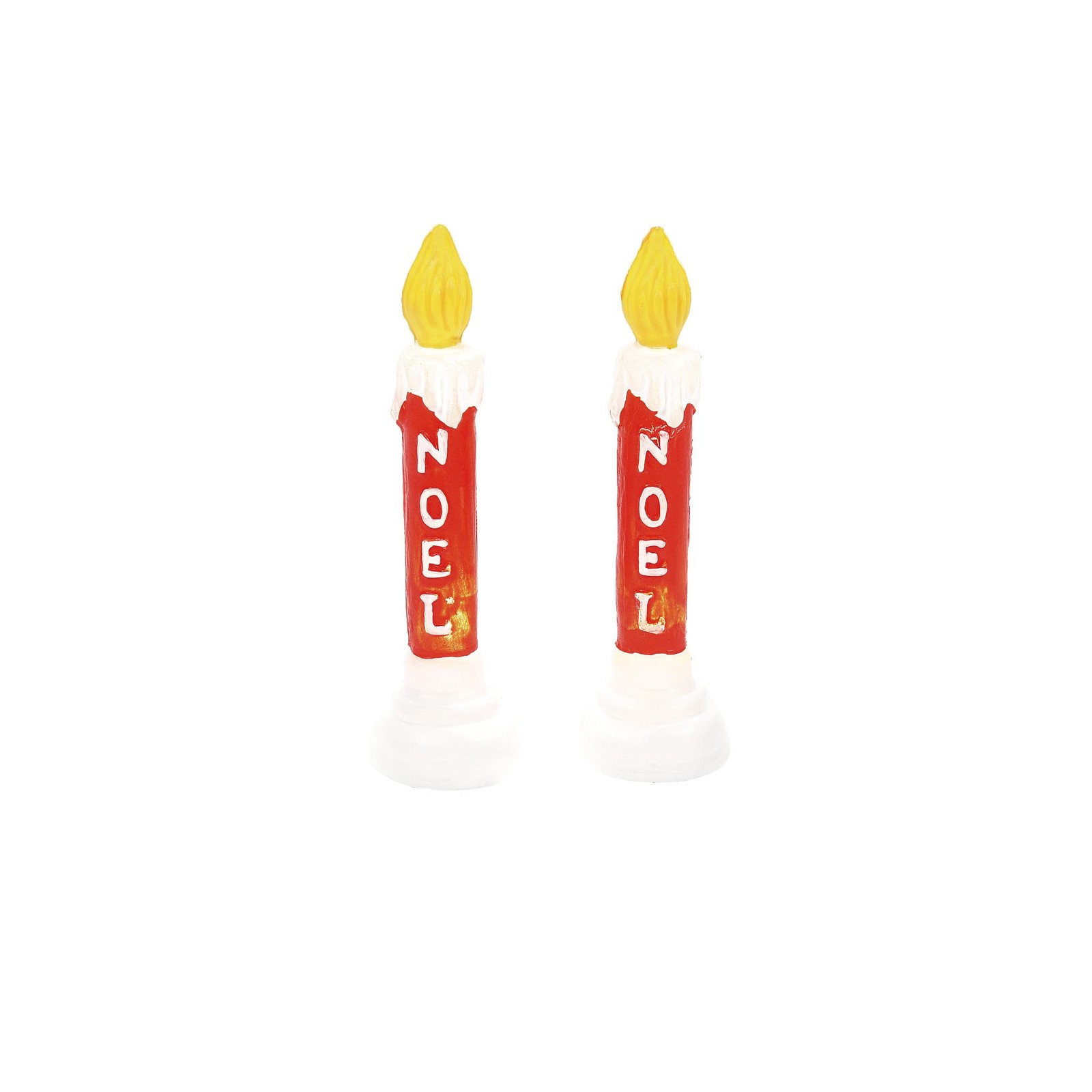 Village Collection Accessories Blow Mold Noel Candles Lit Figurine Set, 2.36 …