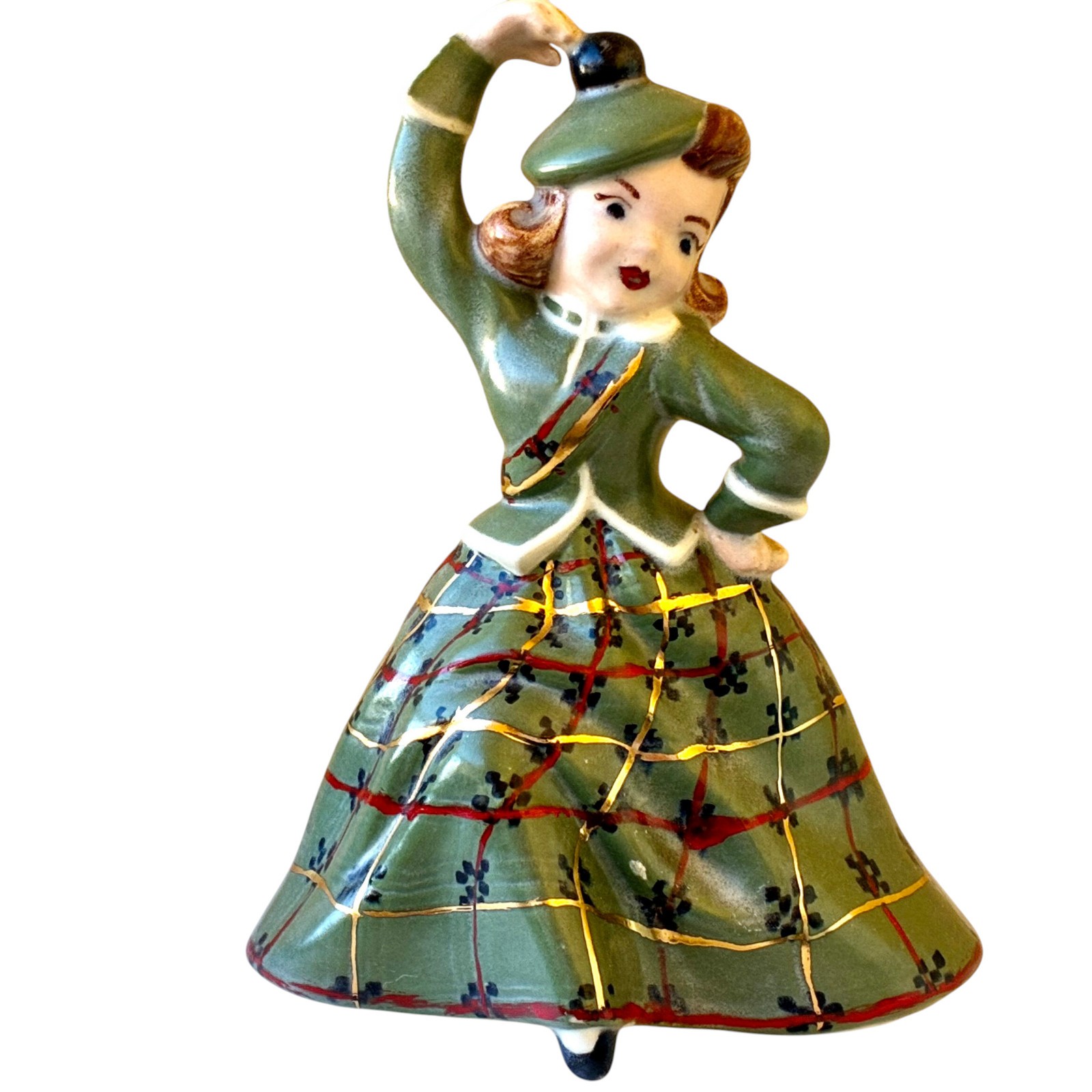 Ceramic Figurine Scottish Dancing Girl Holland Mold 7″ tall
