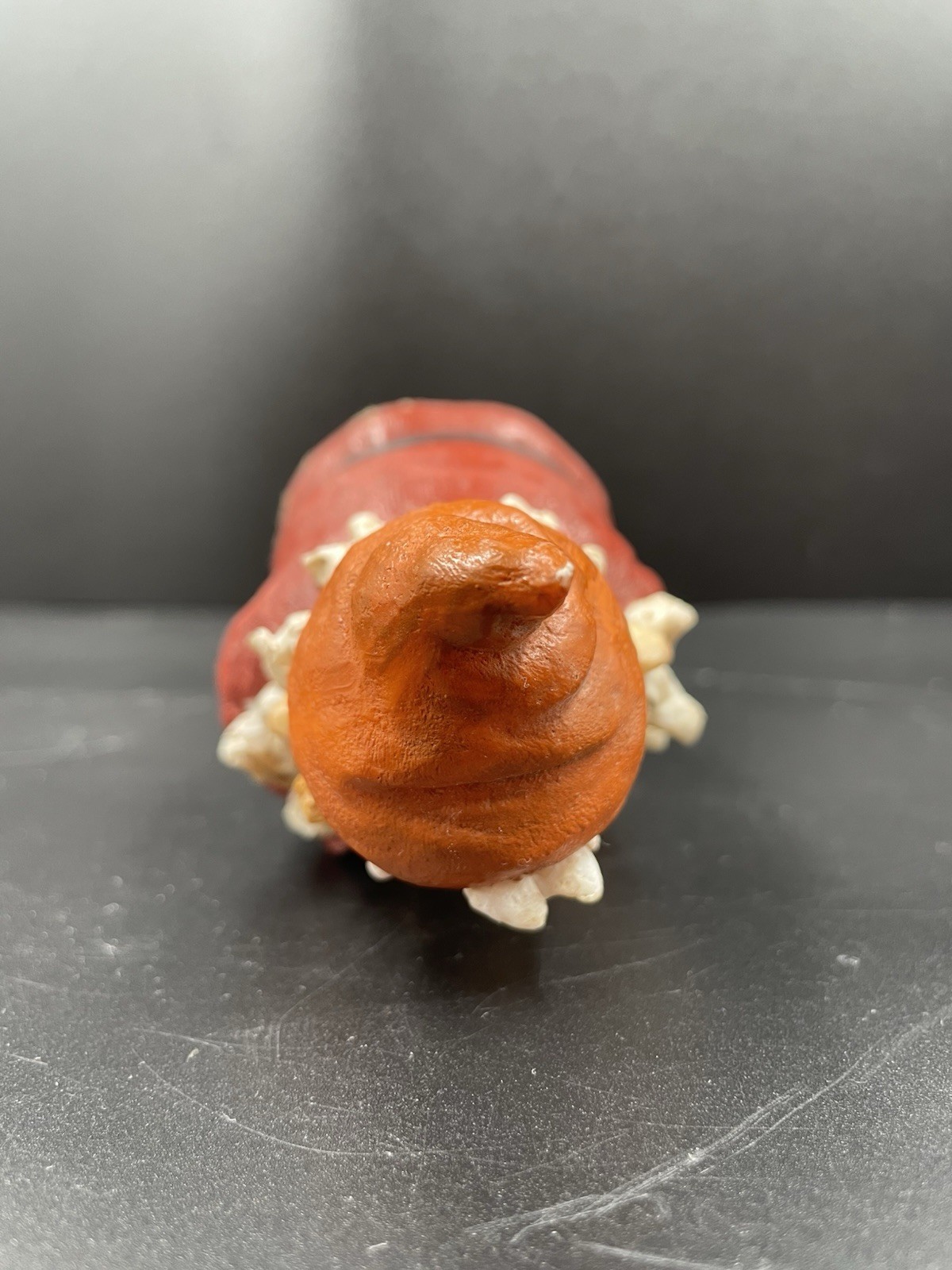 OOAK Mini Garden Gnome Dwarf Sweeping Happy Smiling Resin 4.5” Multicoloured VTG