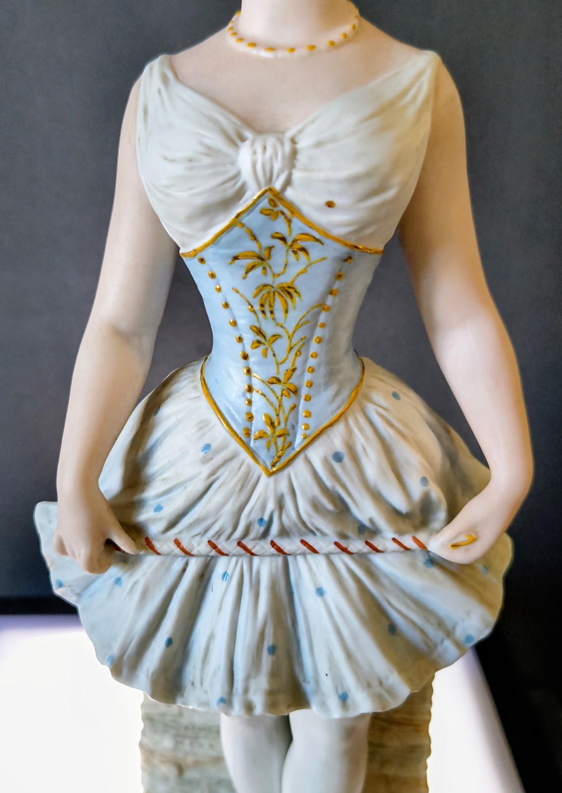 ANTIQUE GERMAN VICTORIAN HEUBACH LADY BALLERINA DANCER DOLL BISQUE FIGURINE