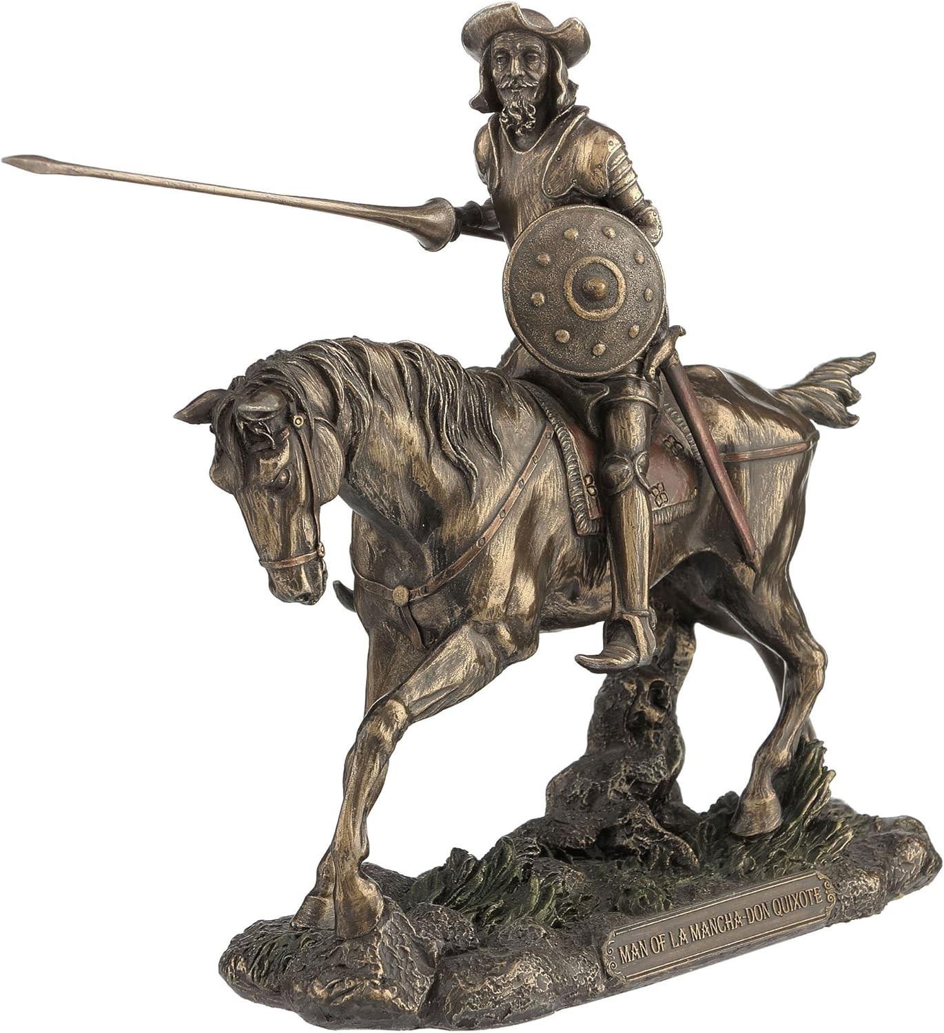 US 9.13 Inch Don Quixote Novel Writer Cold Cast Bronze Figurine