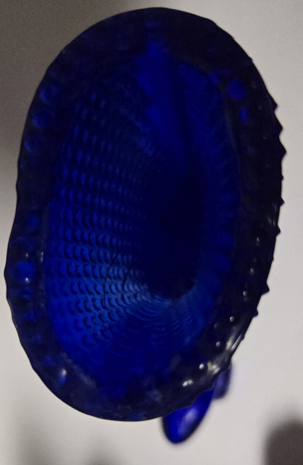 Degenhart Glass Cobalt Blue Victorian Boot Roller Skate Hob Nob Design #47