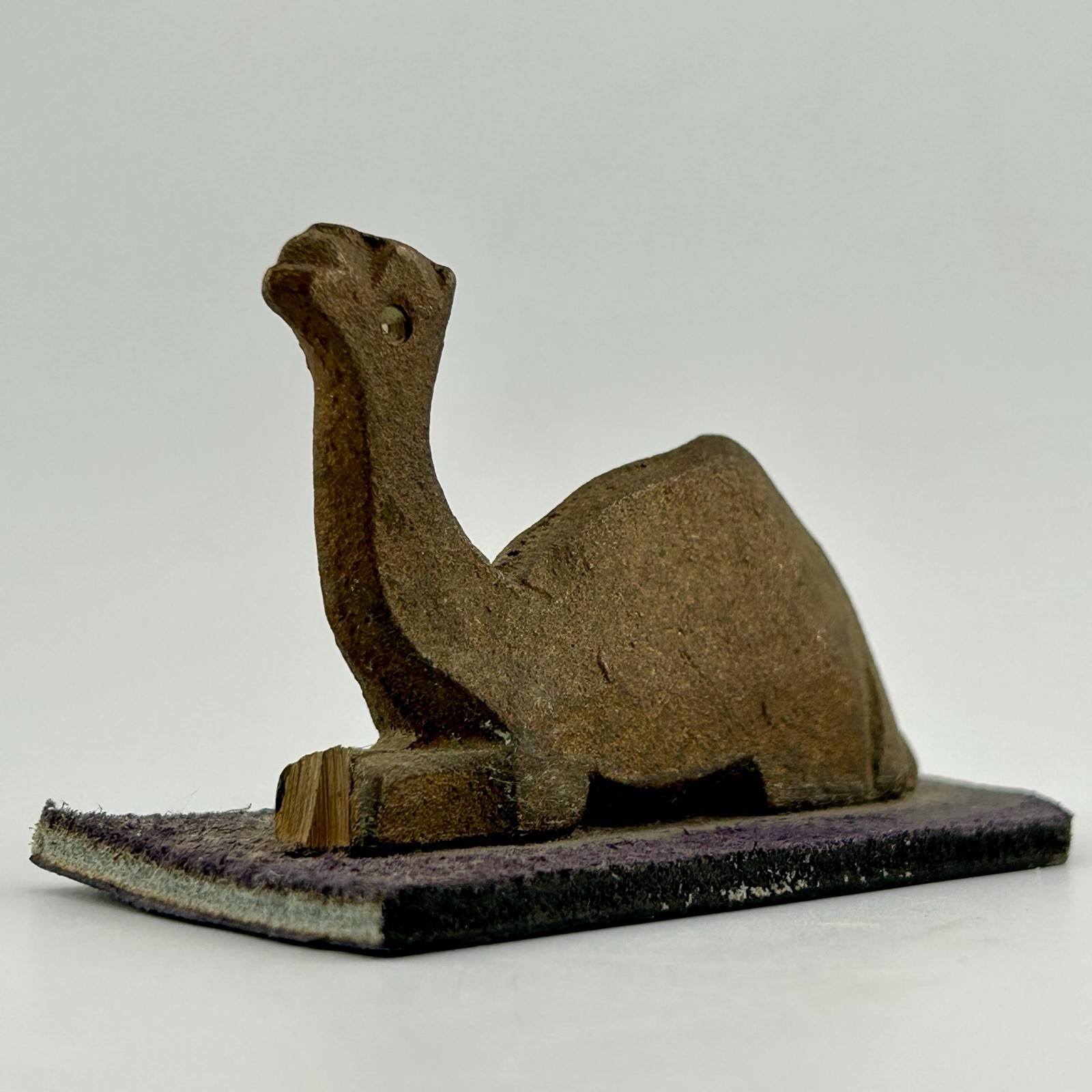 Brass Camel Leather Desk Paperweight Middle Eastern Souvenir 70s VTG