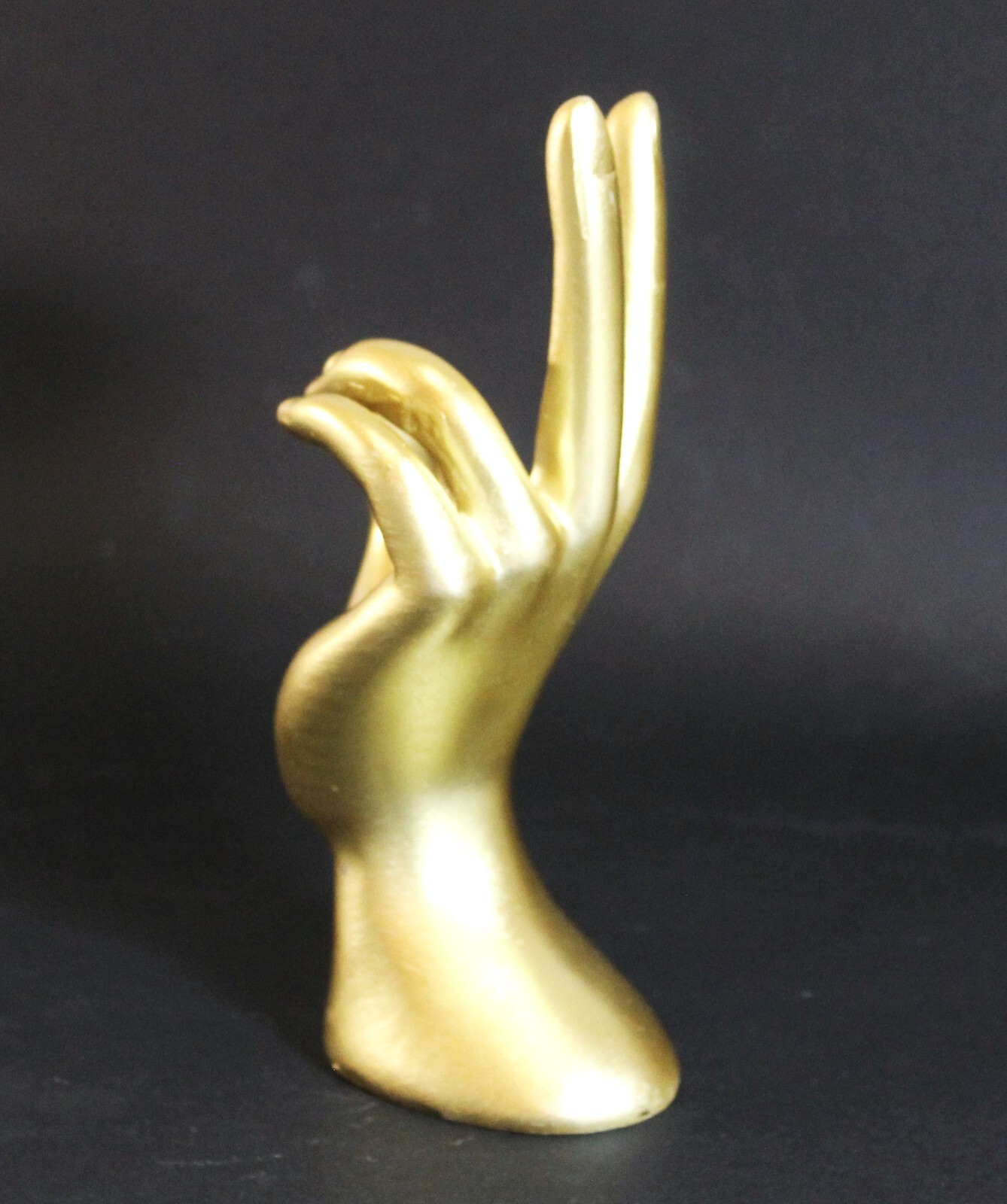 Womans Hand Ring Holder Display Sculpture Metallic Gold