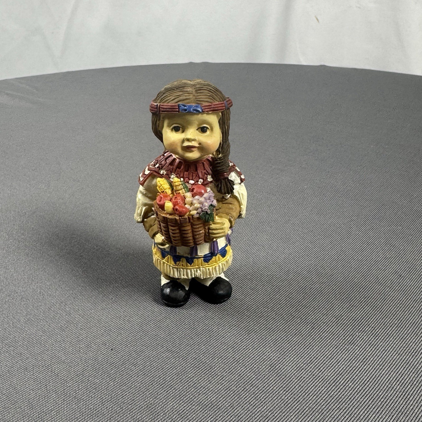 Bob Schneeberg Native American Girl Holding Basket Of Fruit