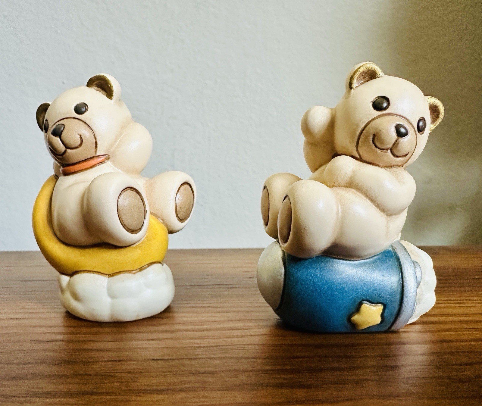 THUN Italy Teddy Astronaut Figurine Lot – Teddy on Moon & Rocket Mint Condition