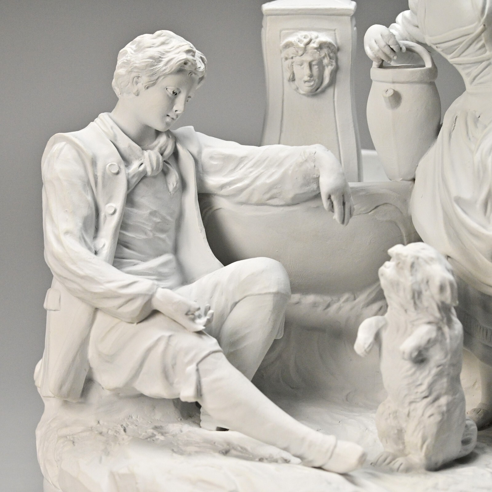 SEVRES Antique Original Signed Porcelain Bisque Figurine Group Statue Sculpture
