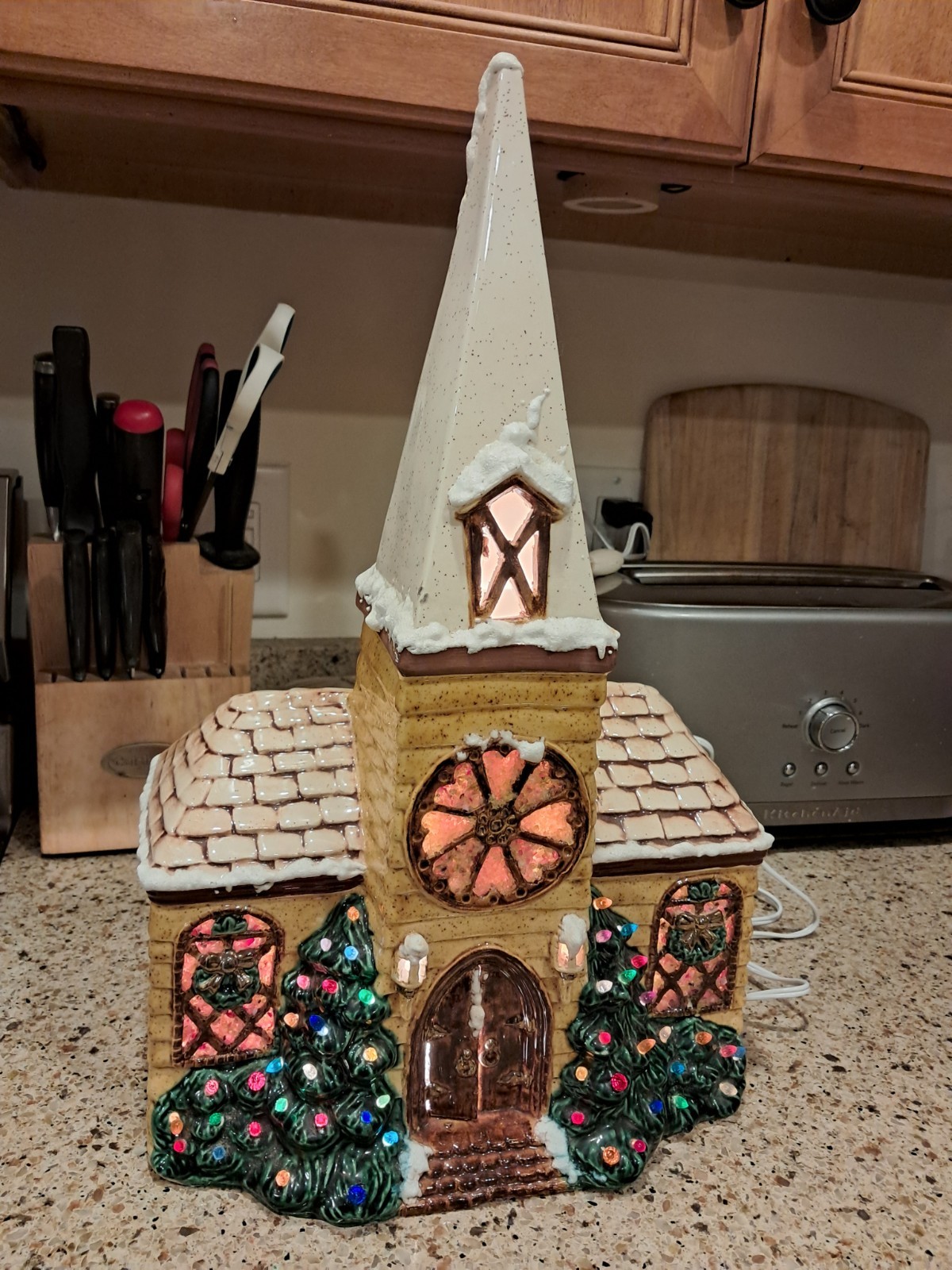 VTG Le Fauve Mold Ceramic Christmas Church Stained Glass Hobbyist Holiday Decor