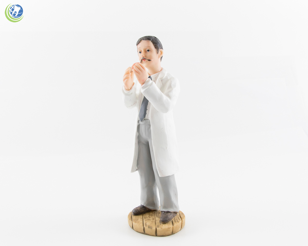 Male Doctor Dentist Hygienist Researcher Figurine Decoration Made of Resin