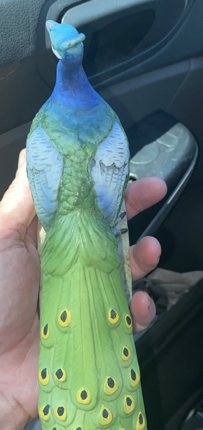 Gorgeous Lefton Peacock Figurine Hand Painted Japan KW2335