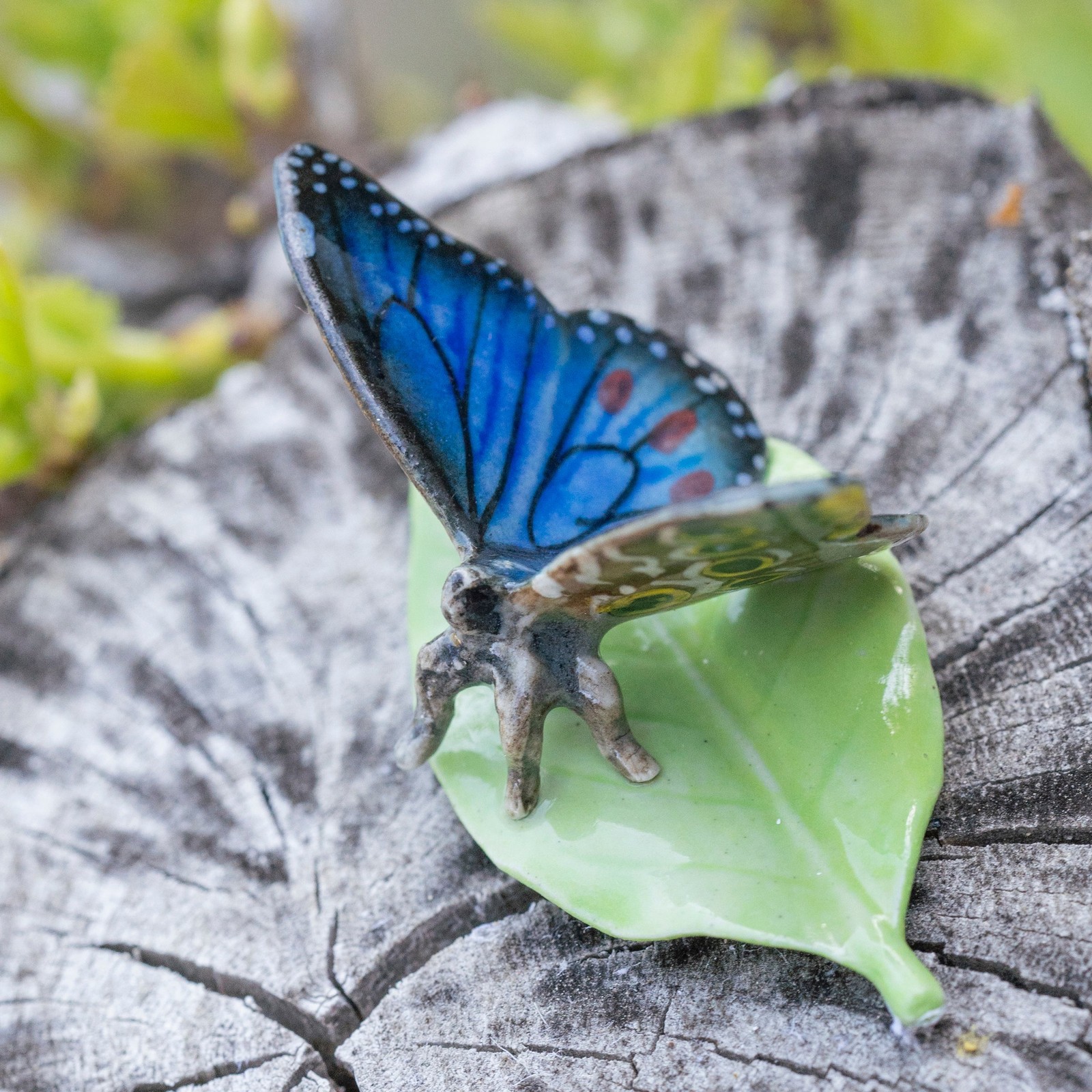 Little Critterz Blue – Morpho Butterfly “Venus” – Miniature Porcelain Figurine