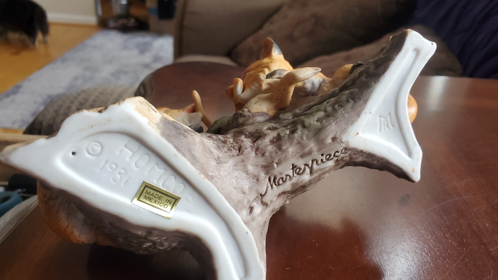 Baby Foxes Playing 7 inch Figurine 1981 HOMCO Masterpiece Porcelain