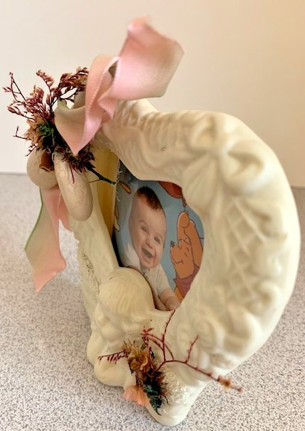 Picture Frame Figurine of Angelic Baby Boy / Girl for Baptism or Christening
