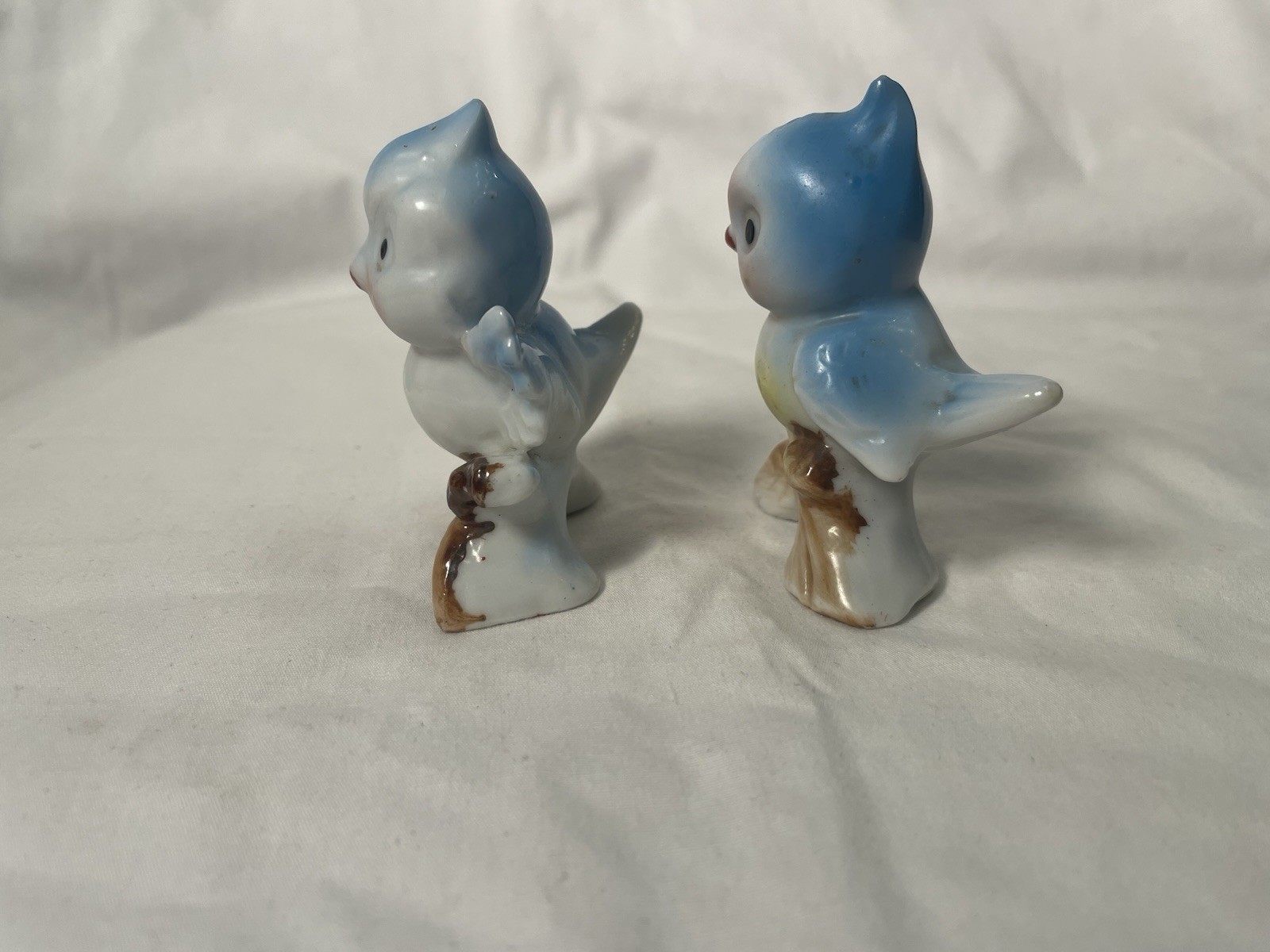 Blue Birds On A Branch Figurine Bone China Glazed from Japan