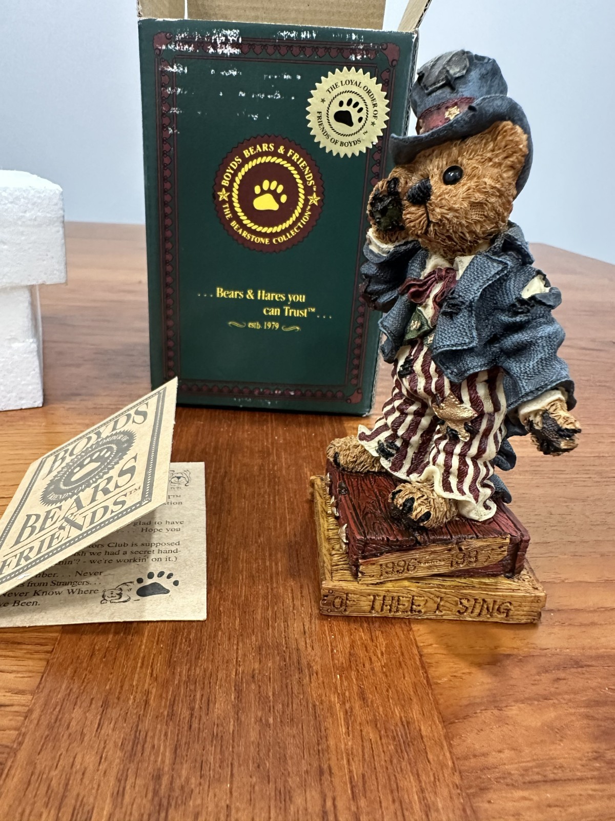 Boyds Bears Uncle Elliot The Head Bean Wants You! Figurine #01996-21 CIB w/ COA
