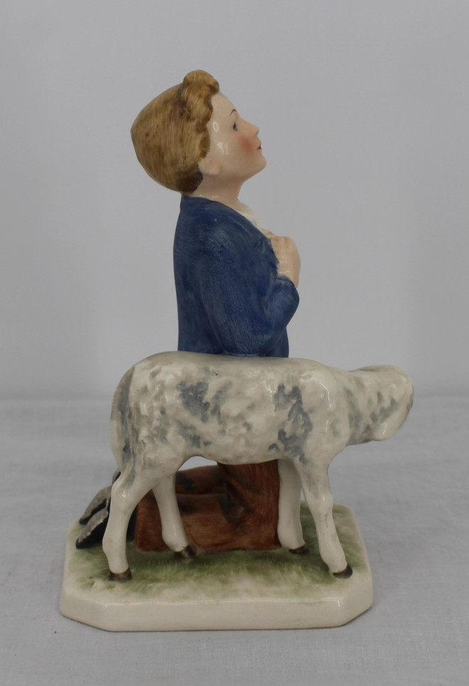 Hummel Shepherd Boy With Lamb Figurine Small Porcelain Germany Nativity Decor