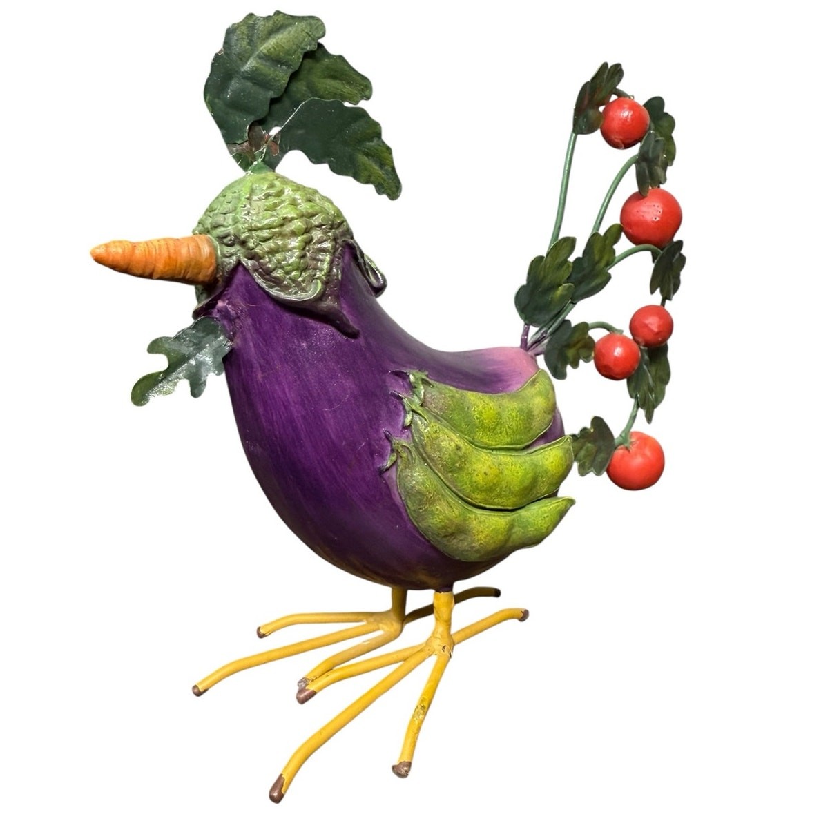 Farm Animal Vegetable Home Grown Garden Eggplant Rooster Anthropomorphic Figure