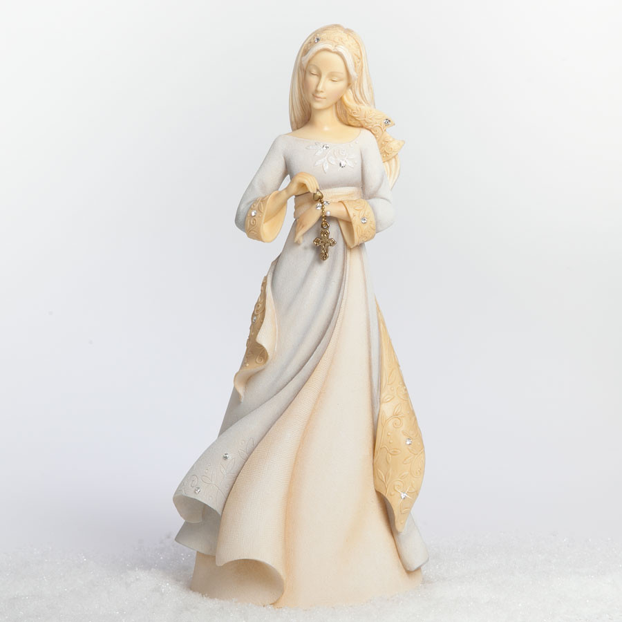 Sister 9″ figurine with heart charm bracelet 2014 Enesco Foundations NIB 4041277
