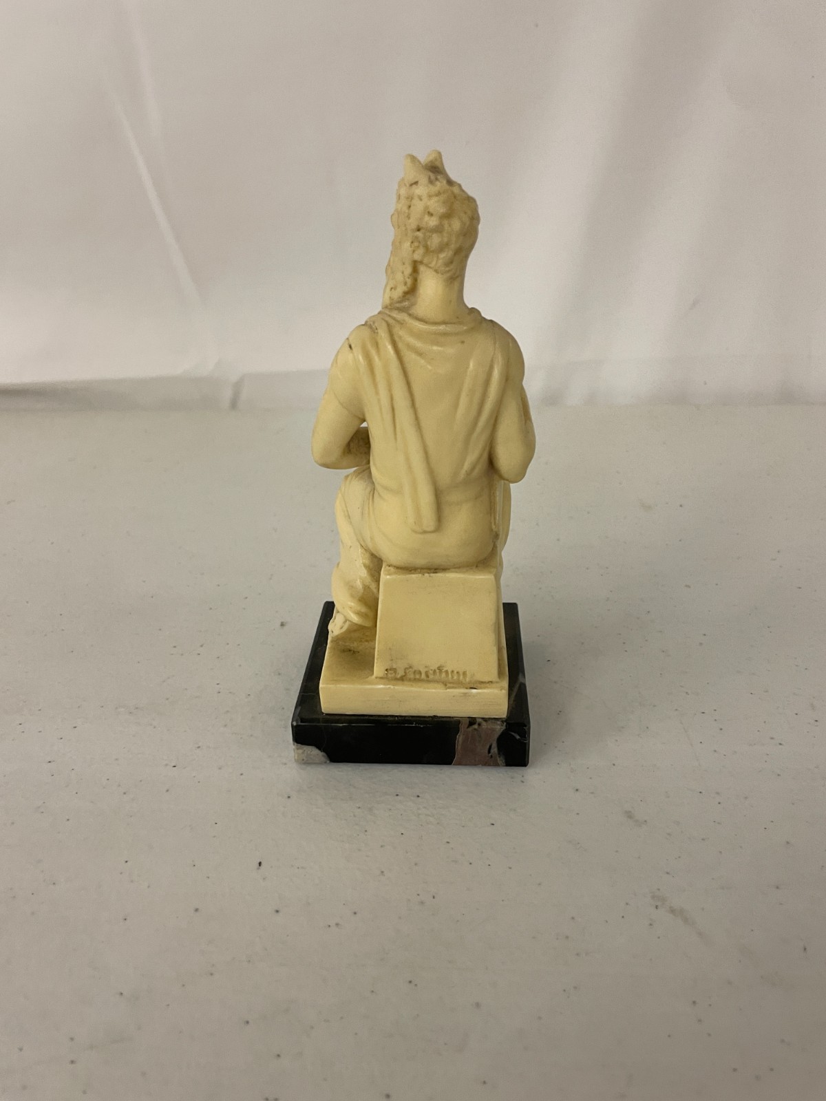 Vintage A. Santini Michaelangelo Moses Sculpture Figurine Signed Classic