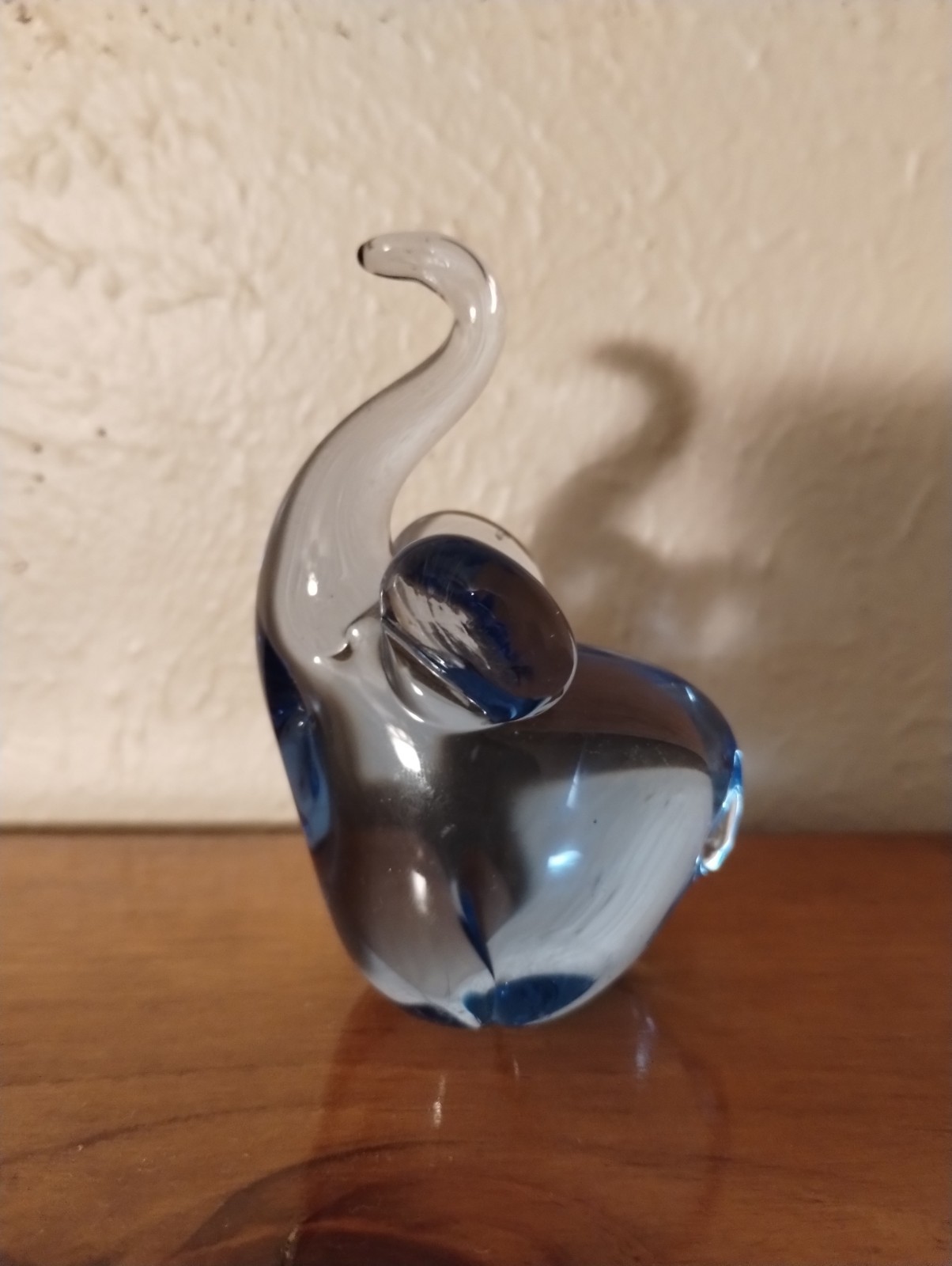 SET OF SIX CLEAR BLUE GLASS FIGURINES PAPERWEIGHTS ANIMALS