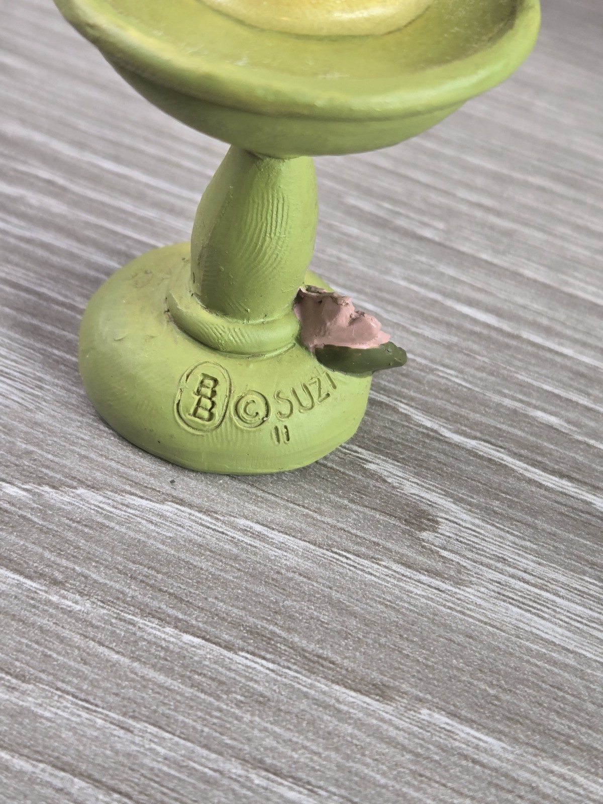 Vtg Blossom Bucket Easter Egg Bunny & Chick Birdbath Figurine Set B Lloyd