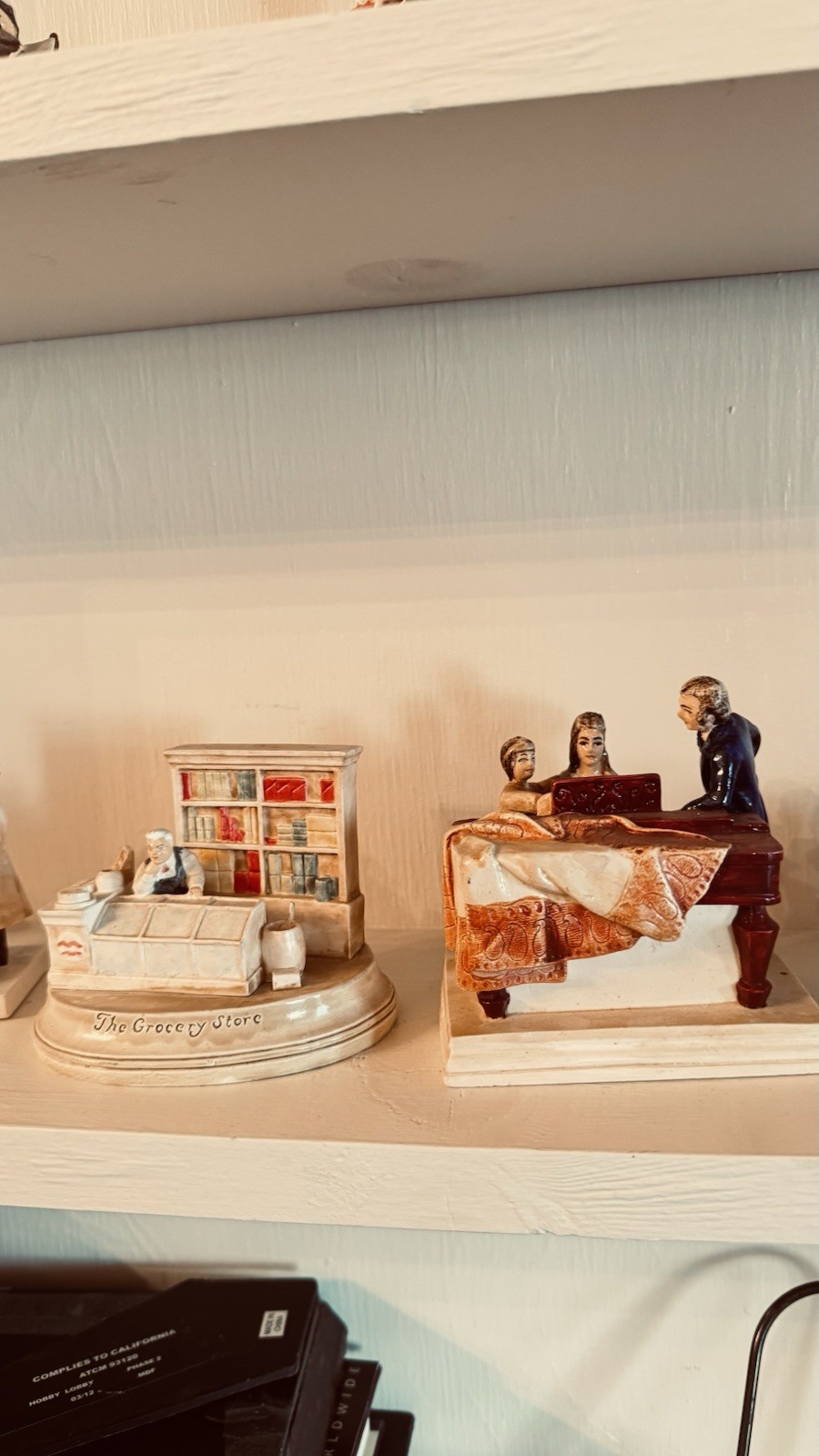 Sebastian Miniature Figurines Set of 7 Doctor, Grocery, Drug Store, Carriage