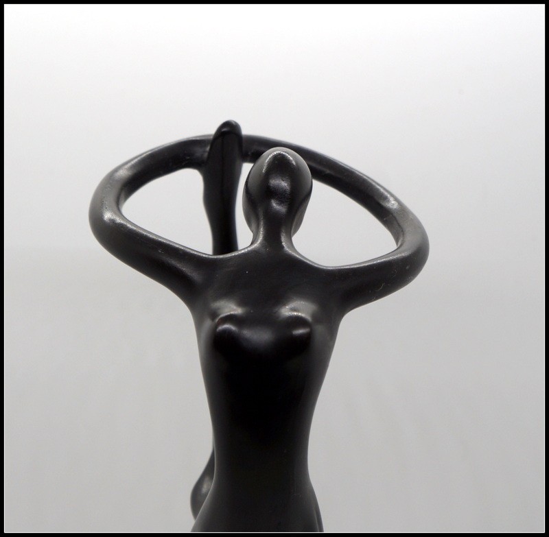 Modern Abstract Dancer Figurine – Selkie Seal Woman Sculpture Dark Finish #N1316