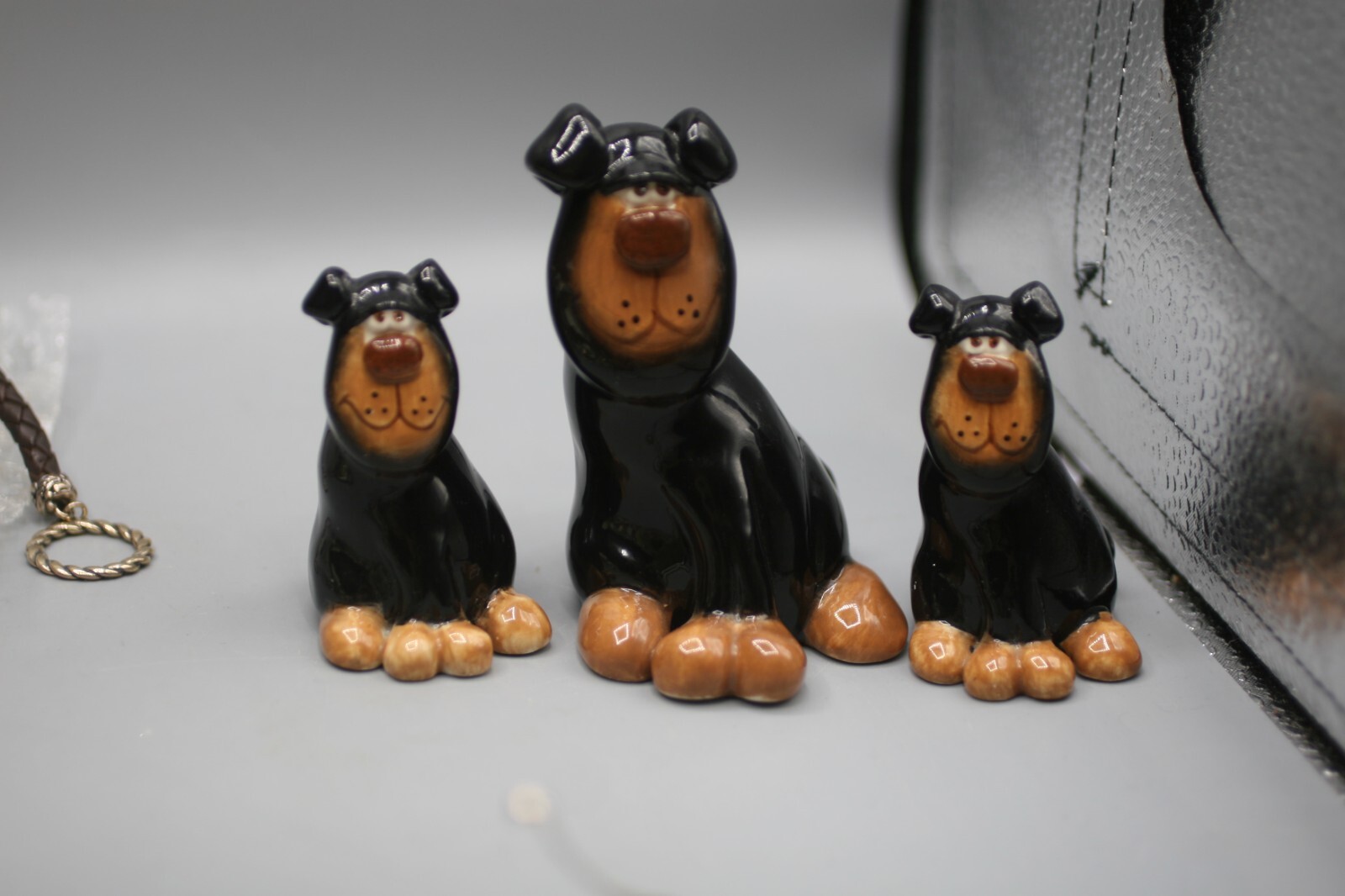 3 Douglas Russ Berries ROTTWEILER Porcelain Dog Figurine M4