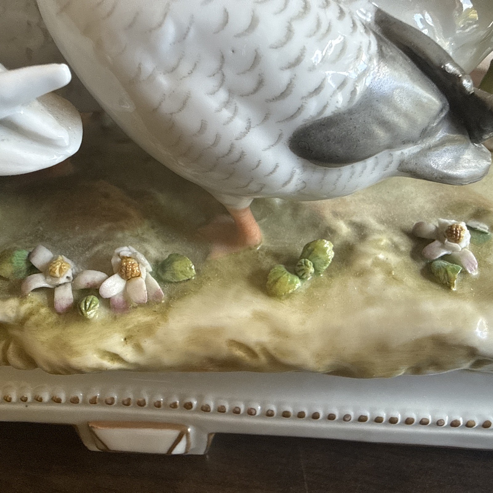 Antique German Porcelain Figural Group: Girl With Geese, E.&A. Müller 1890-1927