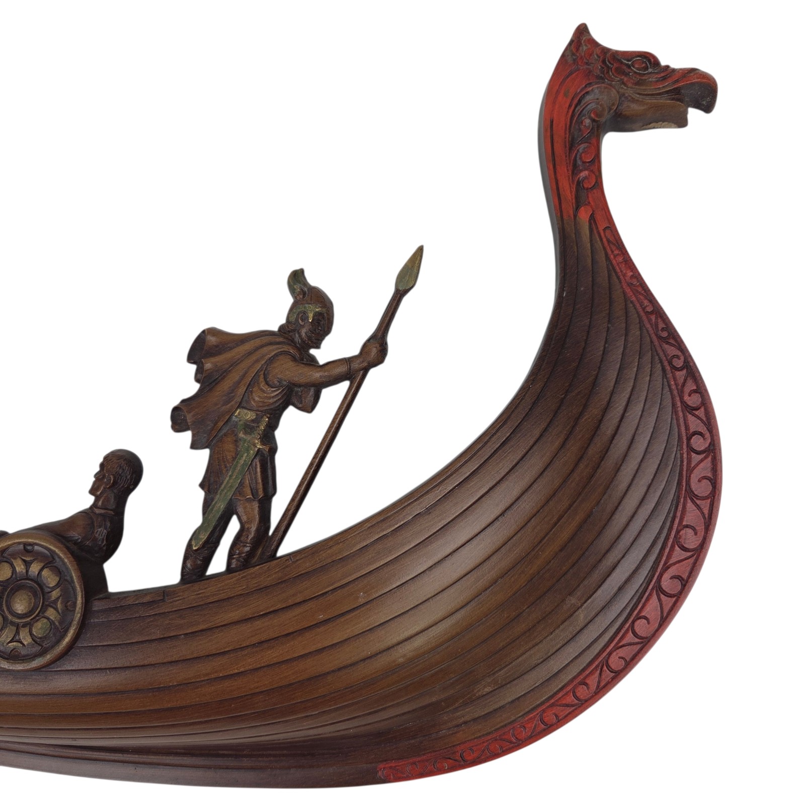 Vintage Syroco Viking Ship Longboat Wall Decor Plaque 1960 Norsemen Oarsmen