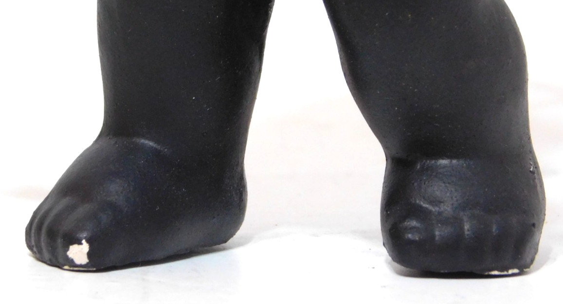 Vintage K.K. Originals Japan Ceramic Black Child Figurine Wire Fruit Cart READ