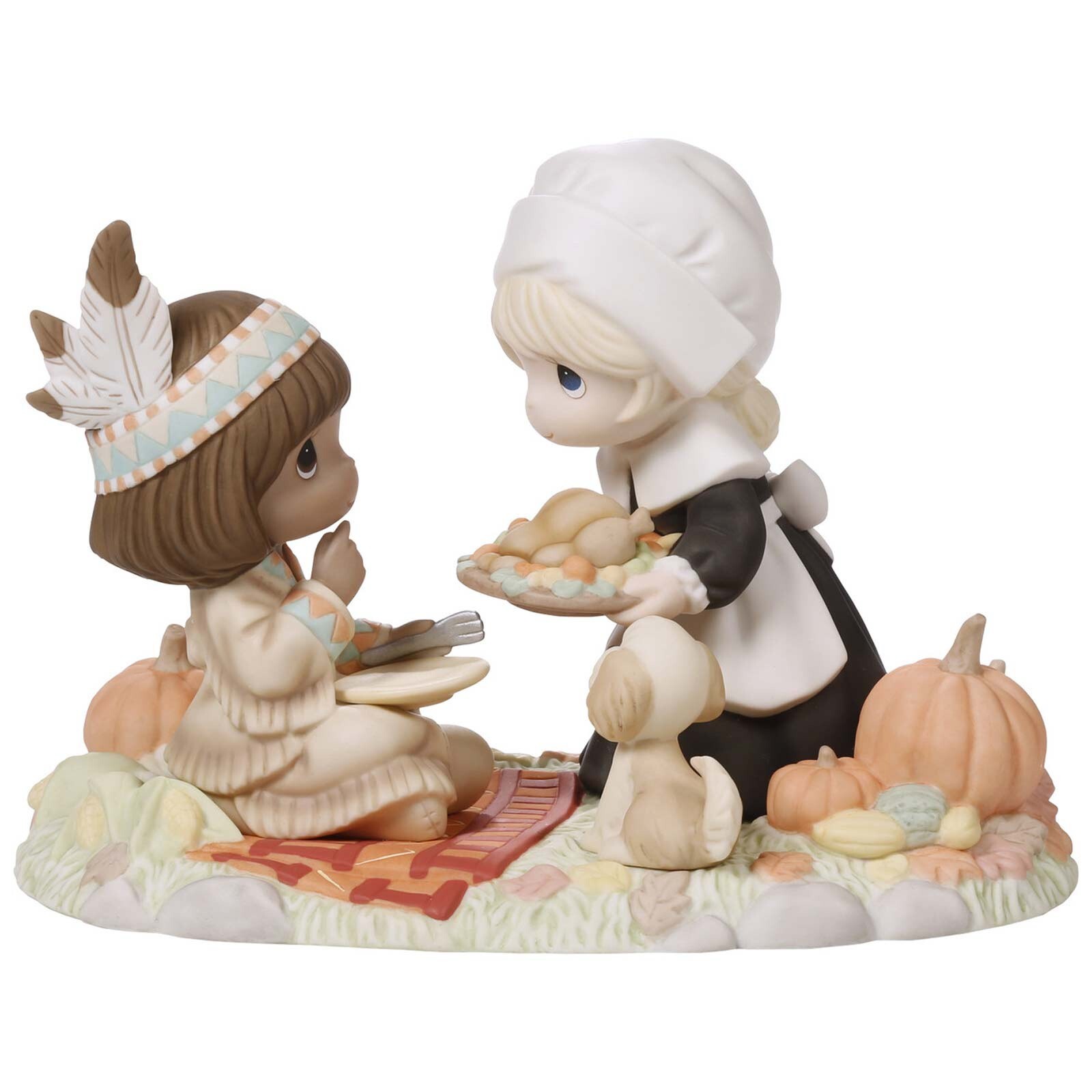 Precious Moments First Thanksgiving Pilgrim Native American Girl Figurine 241027