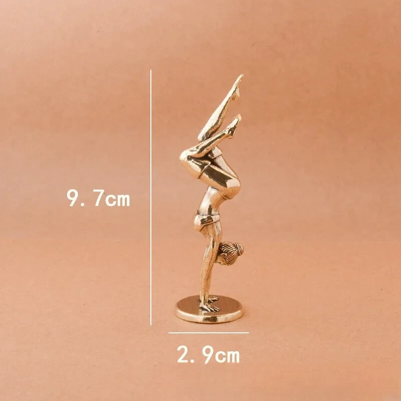 1pc 3.8″ Solid Brass Yoga Headstand Beauty Model Statue Sexy Girl Gift Ornament