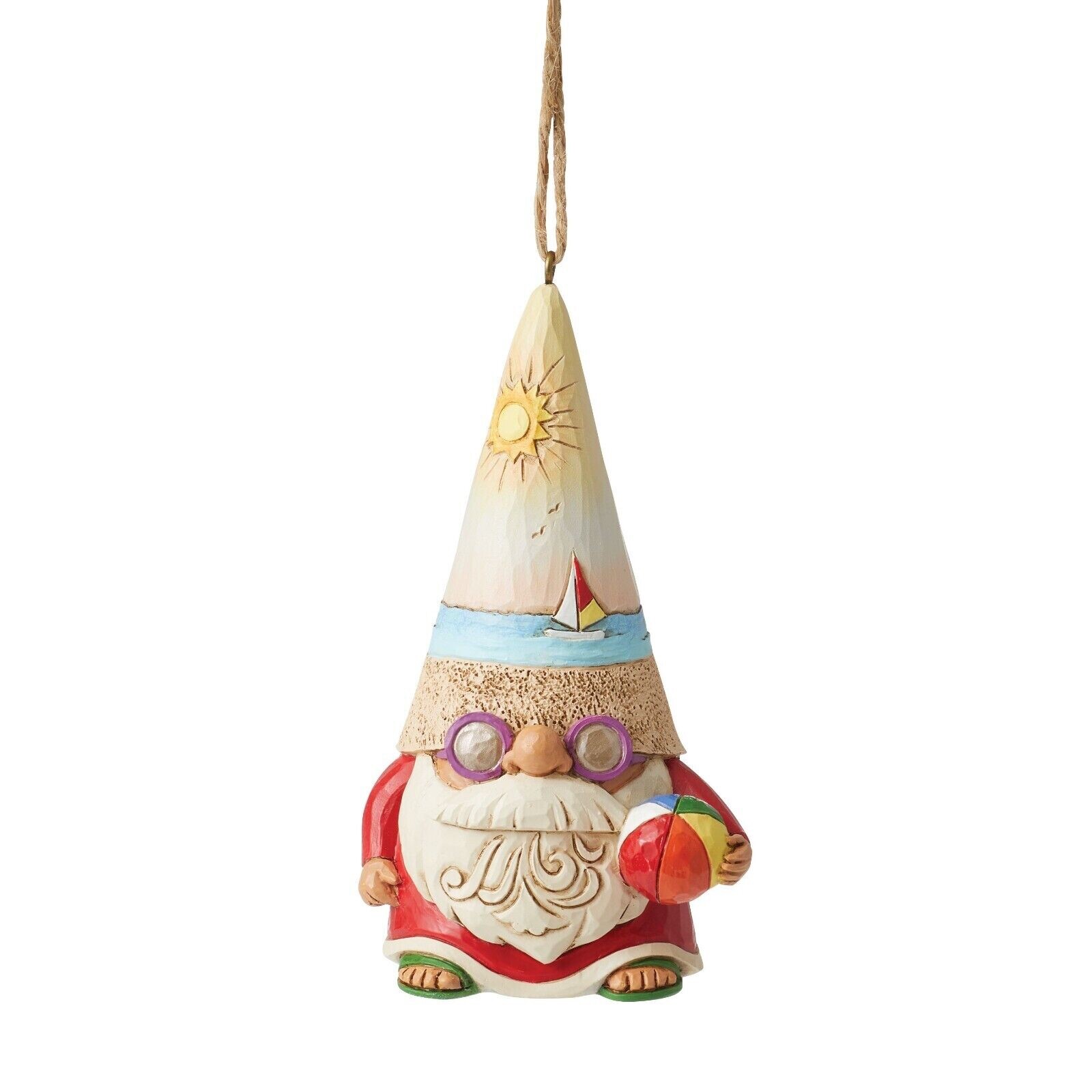 Jim Shore Heartwood Creek Coastal Gnome w/ Beachball Hanging Ornament 6012800