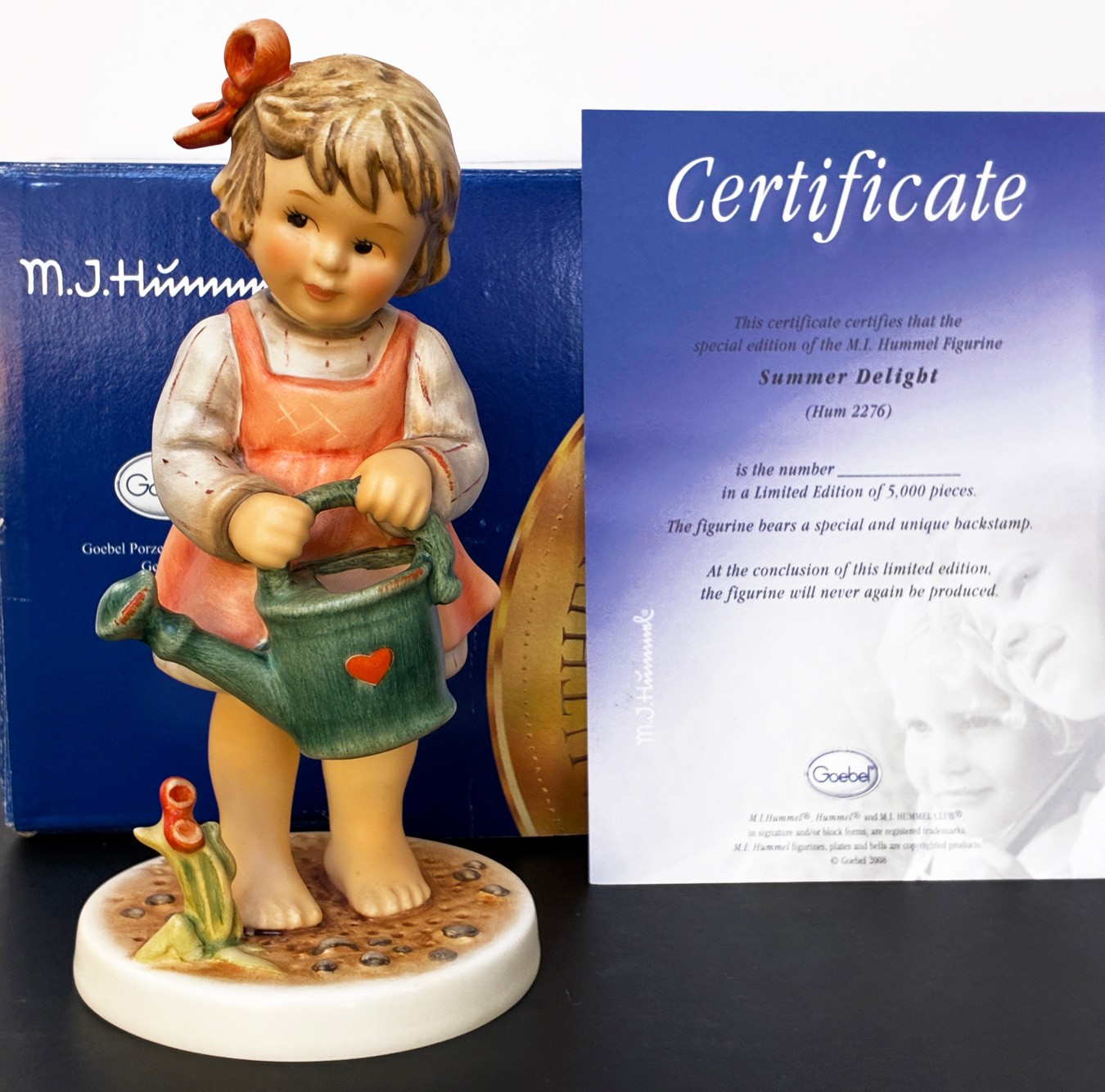 New *Hummel #2276 Summer Delight ~ 6.25″ figurine Ltd Ed 2277/5000 ~TM8~Box~ COA