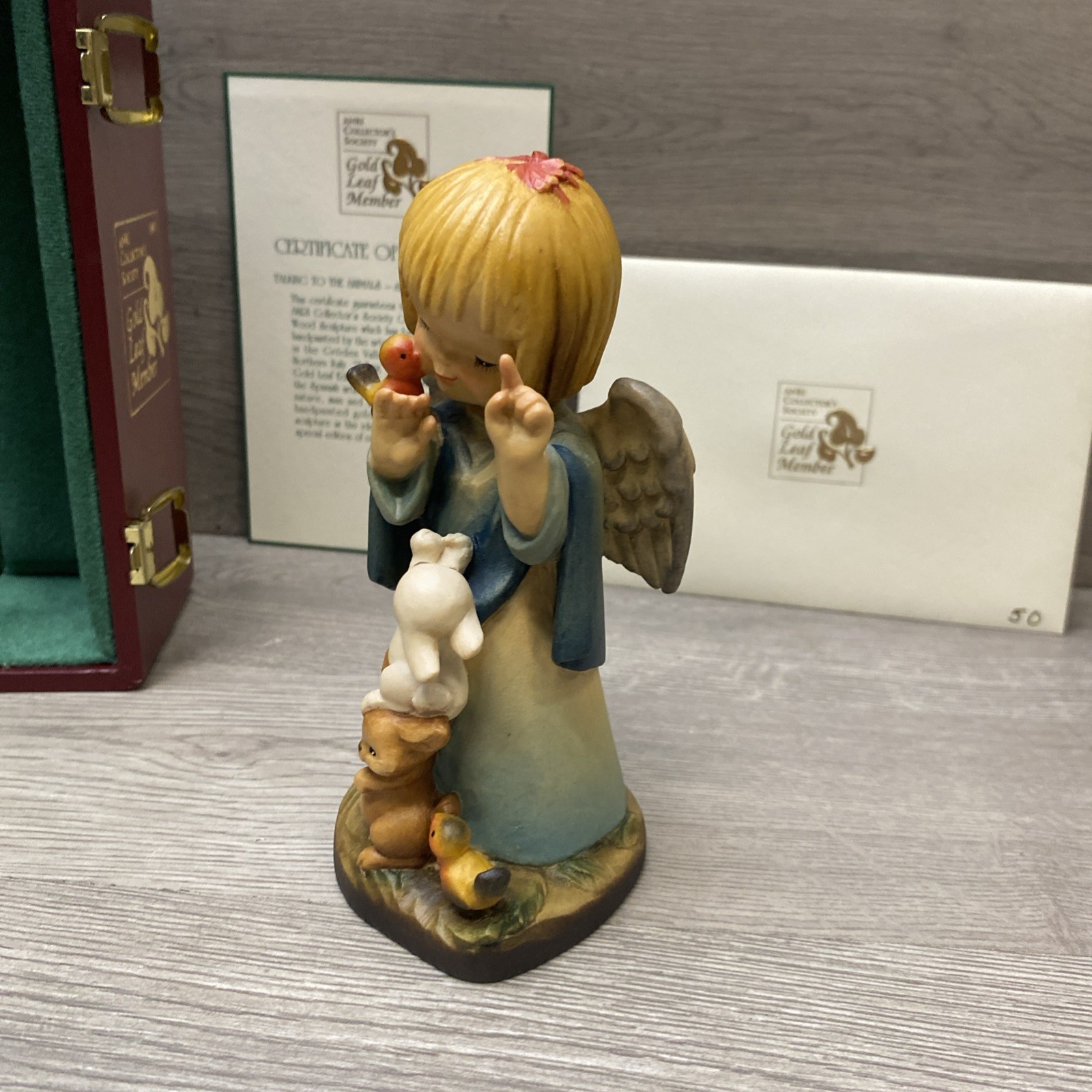RARE ARTIST PROOF Anri Figurine “Talking to the Animals” Gold Leaf With Box!