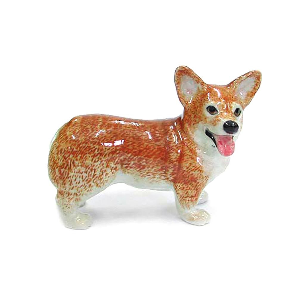 Northern Rose Tan Pembroke Corgi Dog Animal – Miniature Porcelain Figurine