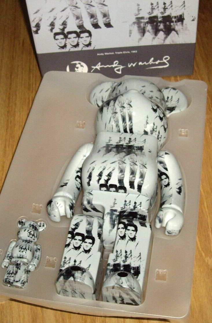 ANDY WARHOL – MEDICOM BEARBRICK 400% + 100% ‘ ELVIS PRESLEY ‘ 2021 AS NEW