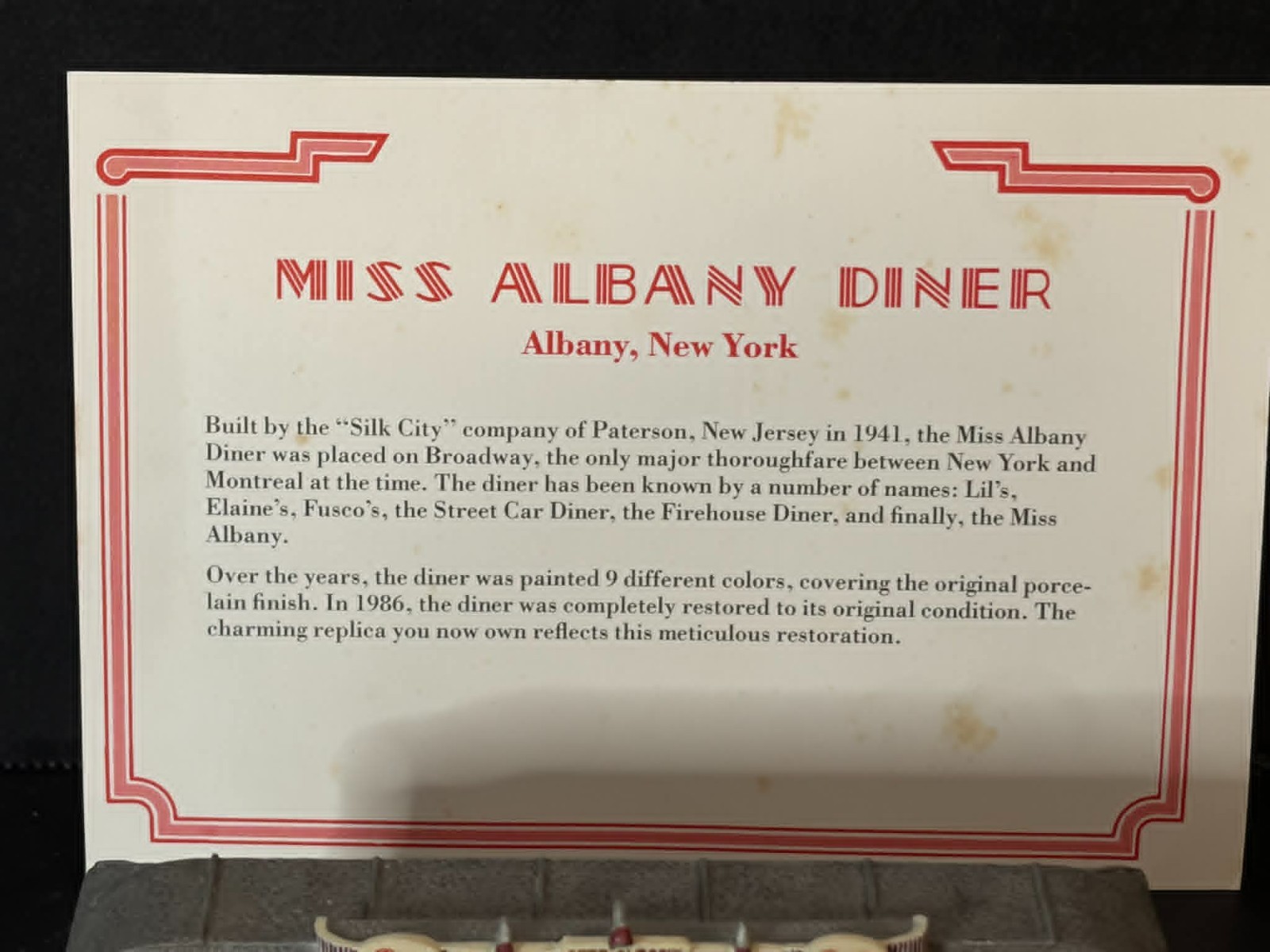 DANBURY MINT CLASSIC AMERICAN DINERS MISS ALBANY DINER NEW YORK NY STATUE